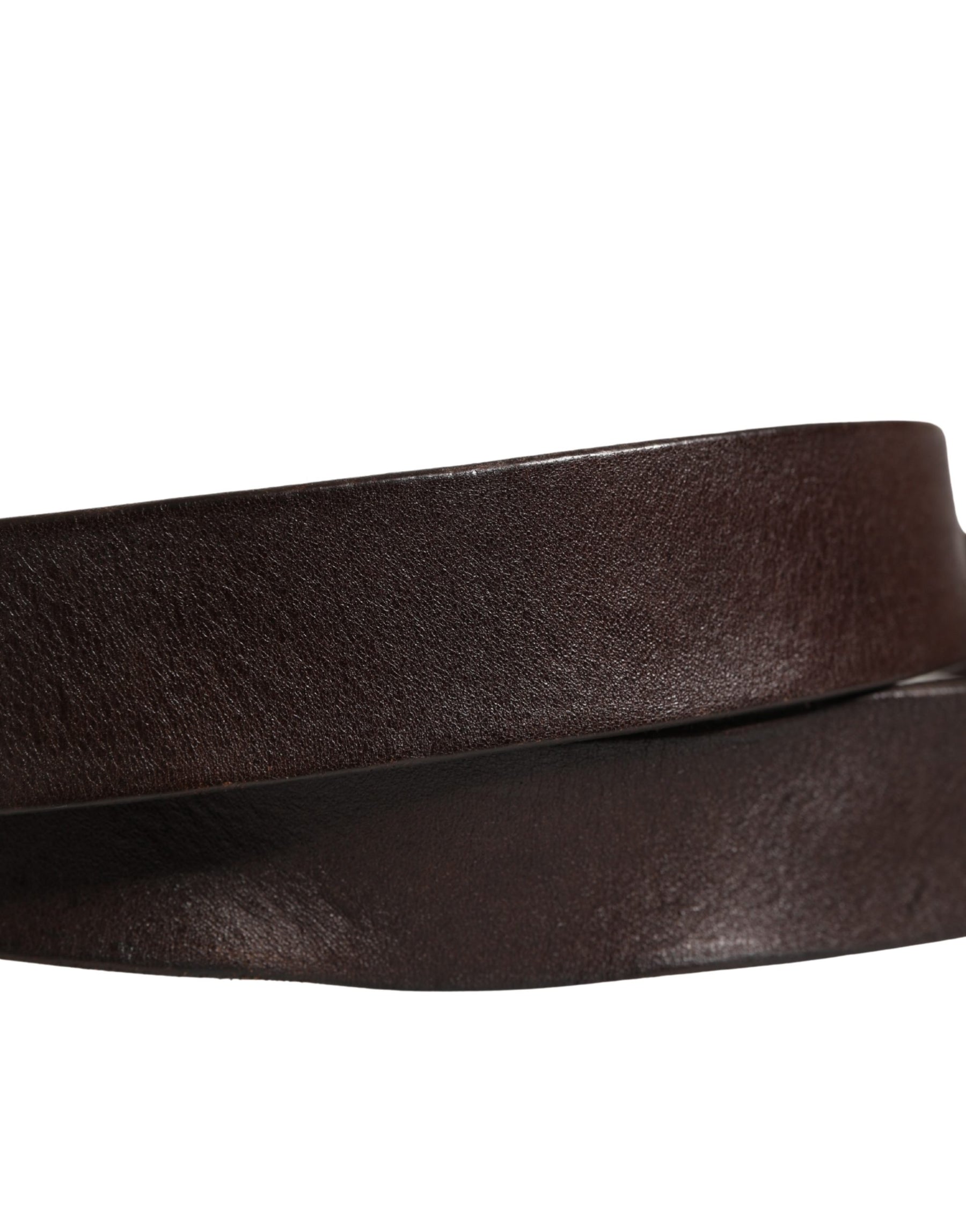 Dolce & Gabbana Men Brown Calf Leather Logo Metal Buckle Belt | Regal Royce