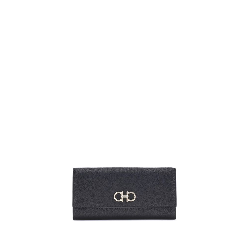 Ferragamo Black Calf Leather Bos Taurus Wallet | Regal Royce
