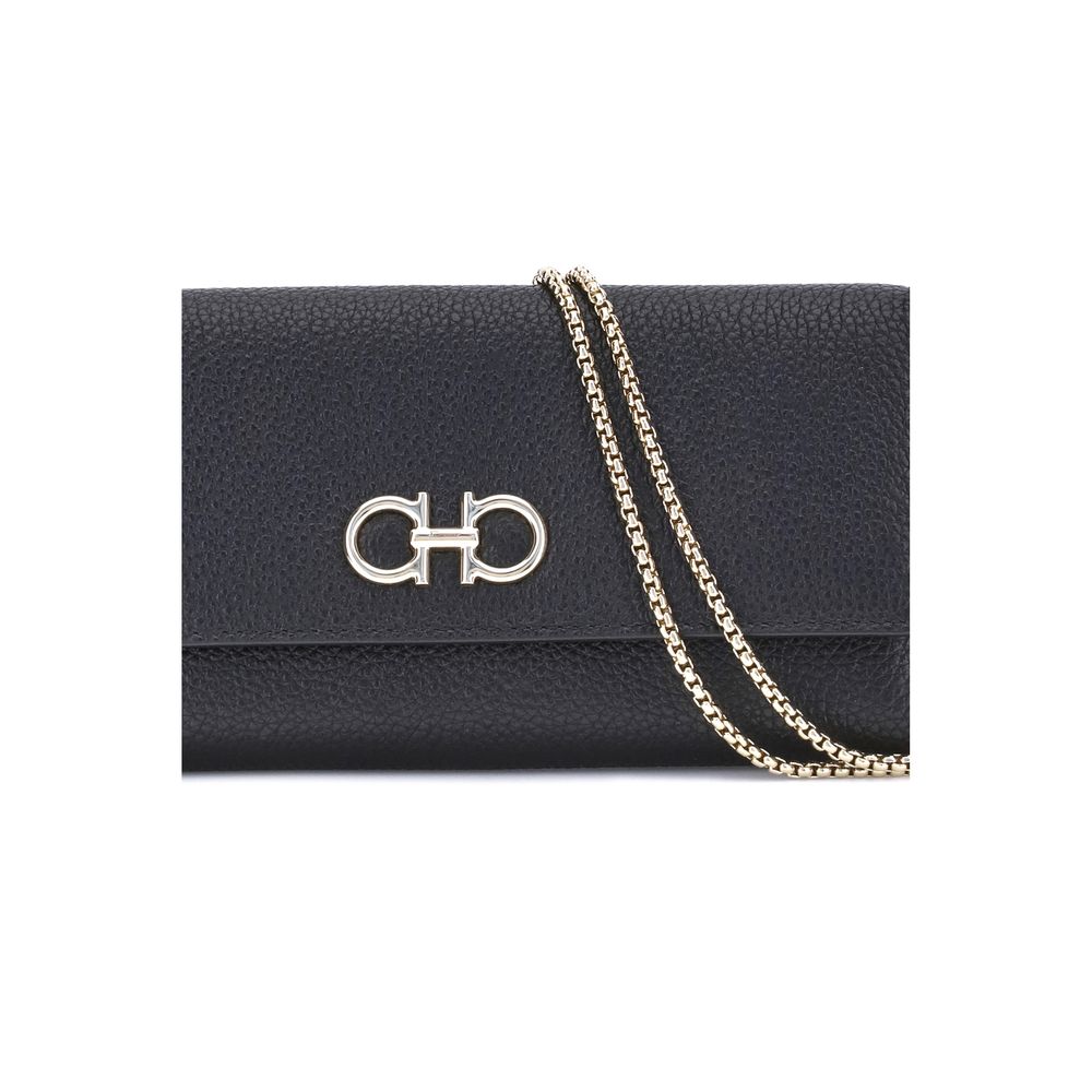 Ferragamo Black Calf Leather Bos Taurus Wallet | Regal Royce