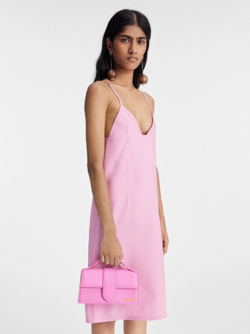 Jacquemus Neon Pink Leather Le Grand Bambino Handbag | Regal Royce