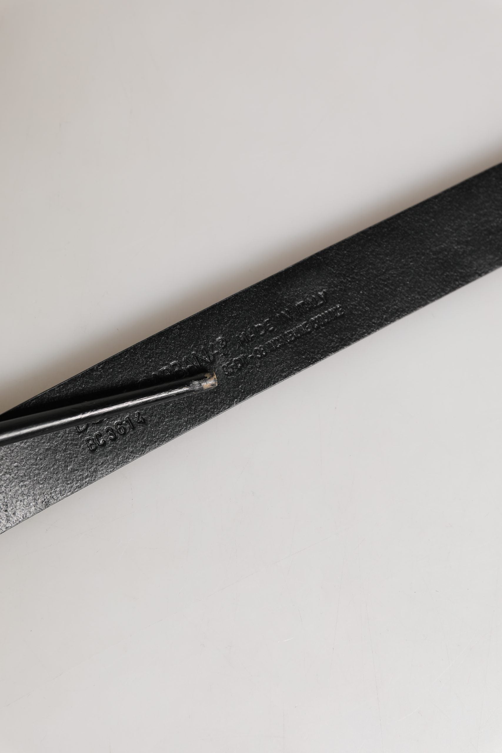 Dolce & Gabbana Men Black Exotic Leather Metal Buckle Belt | Regal Royce
