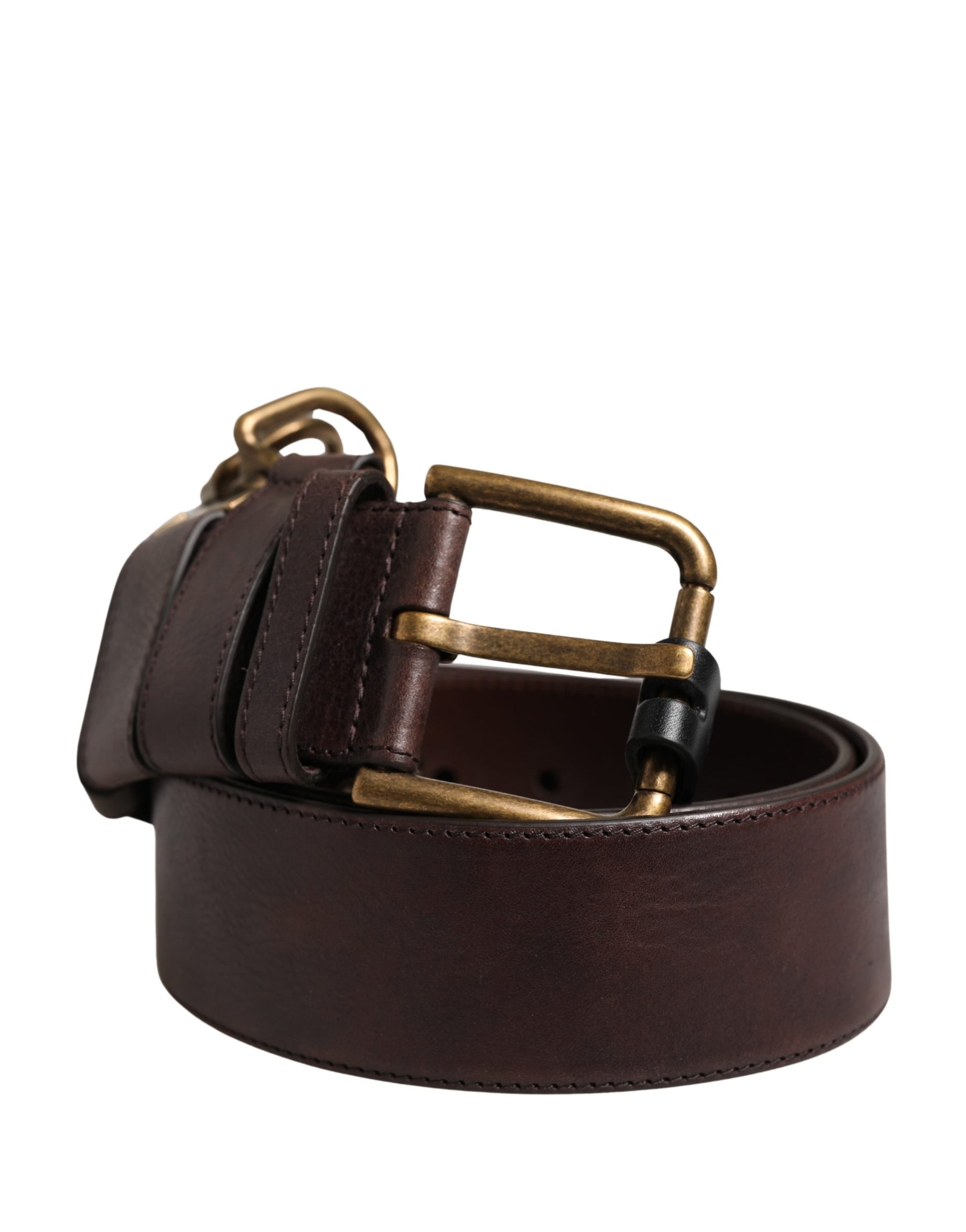 Dolce & Gabbana Men Brown Calfskin Leather Metal Buckle Belt | Regal Royce