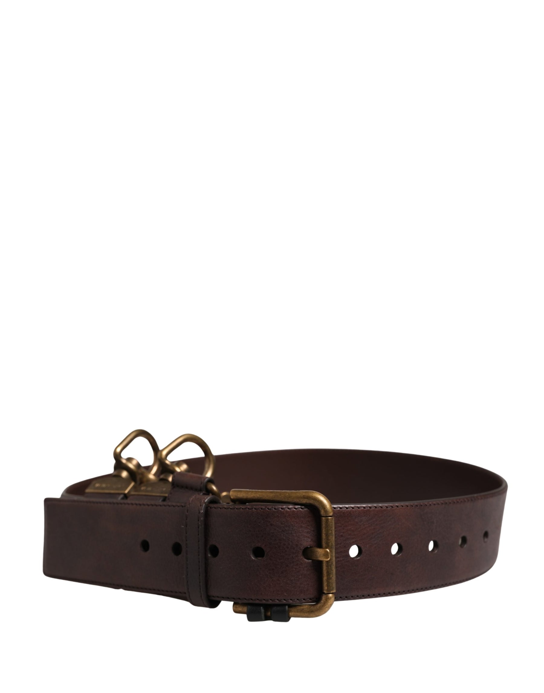 Dolce & Gabbana Men Brown Calfskin Leather Metal Buckle Belt | Regal Royce