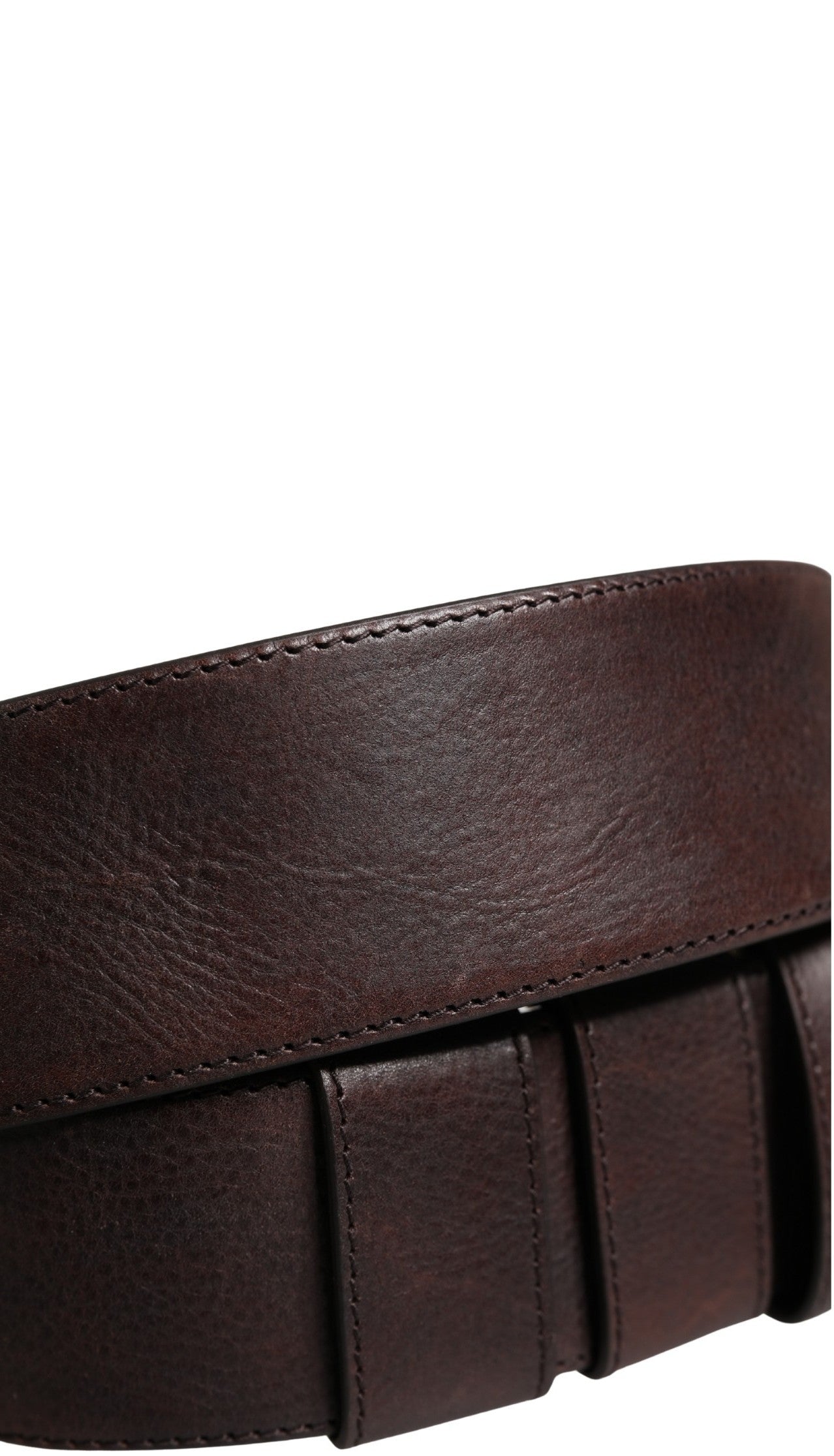 Dolce & Gabbana Men Brown Calfskin Leather Metal Buckle Belt | Regal Royce