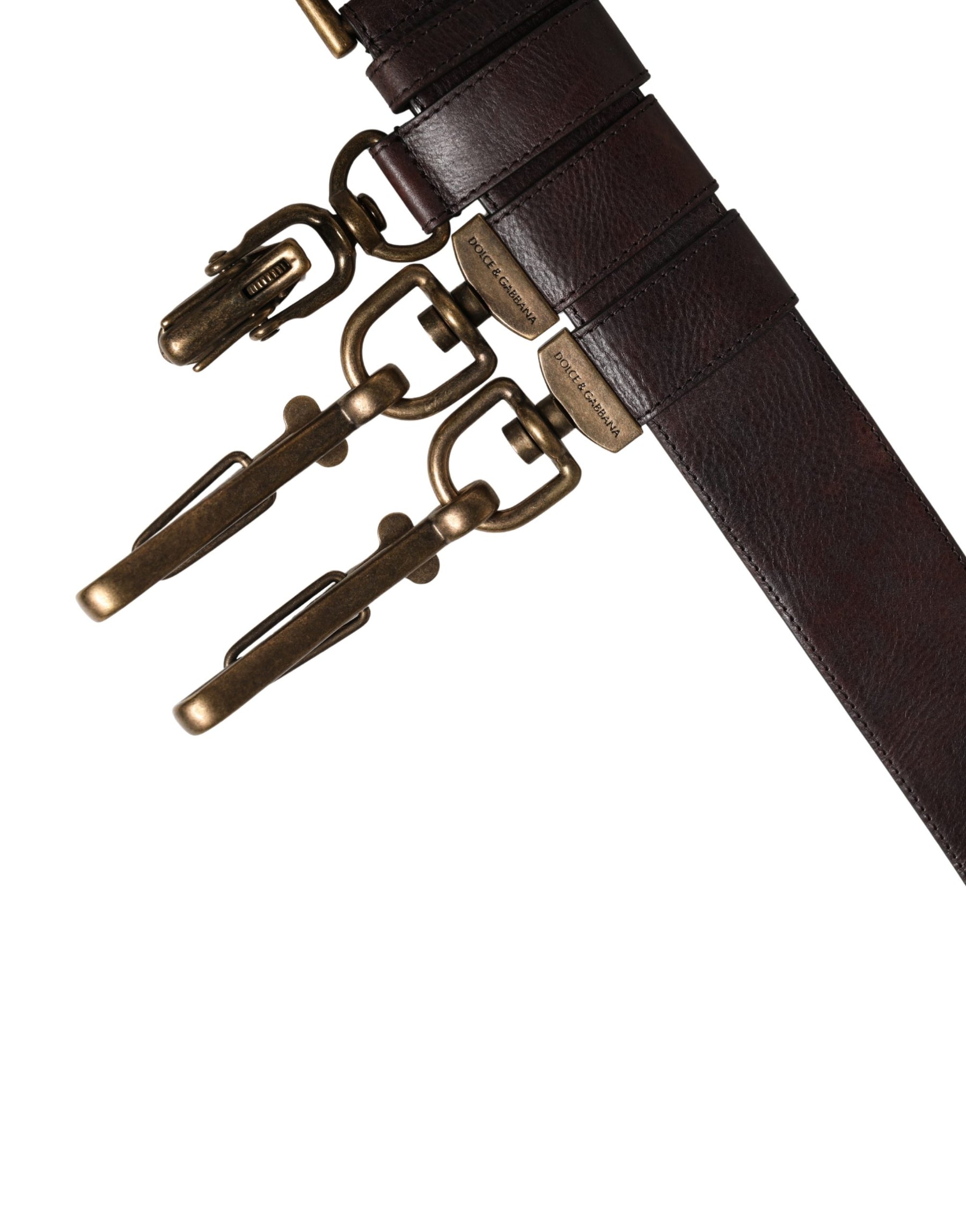 Dolce & Gabbana Men Brown Calfskin Leather Metal Buckle Belt | Regal Royce