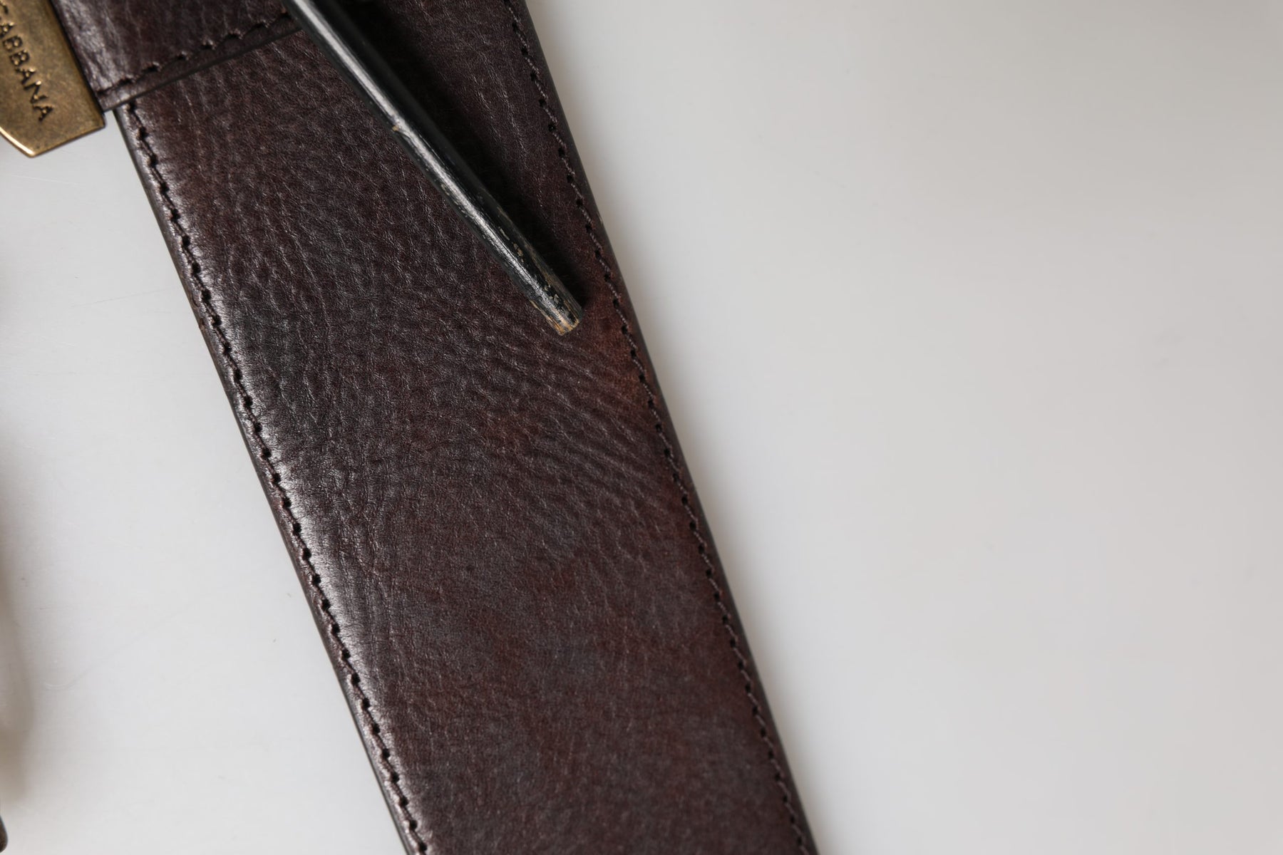 Dolce & Gabbana Men Brown Calfskin Leather Metal Buckle Belt | Regal Royce