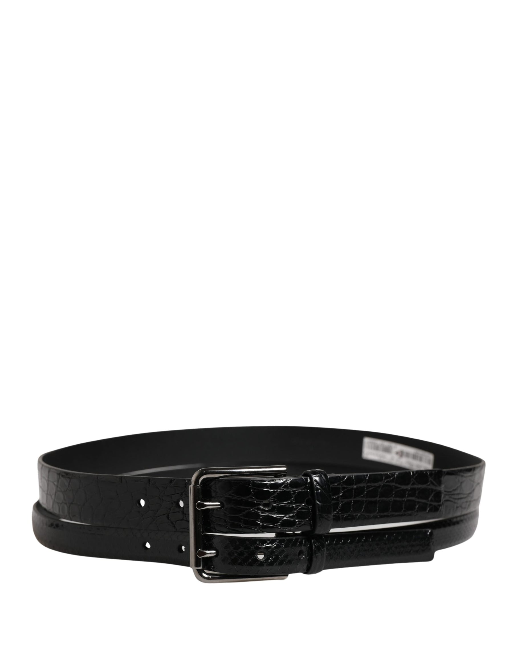 Dolce & Gabbana Men Black Exotic Leather Double Strap Belt | Regal Royce