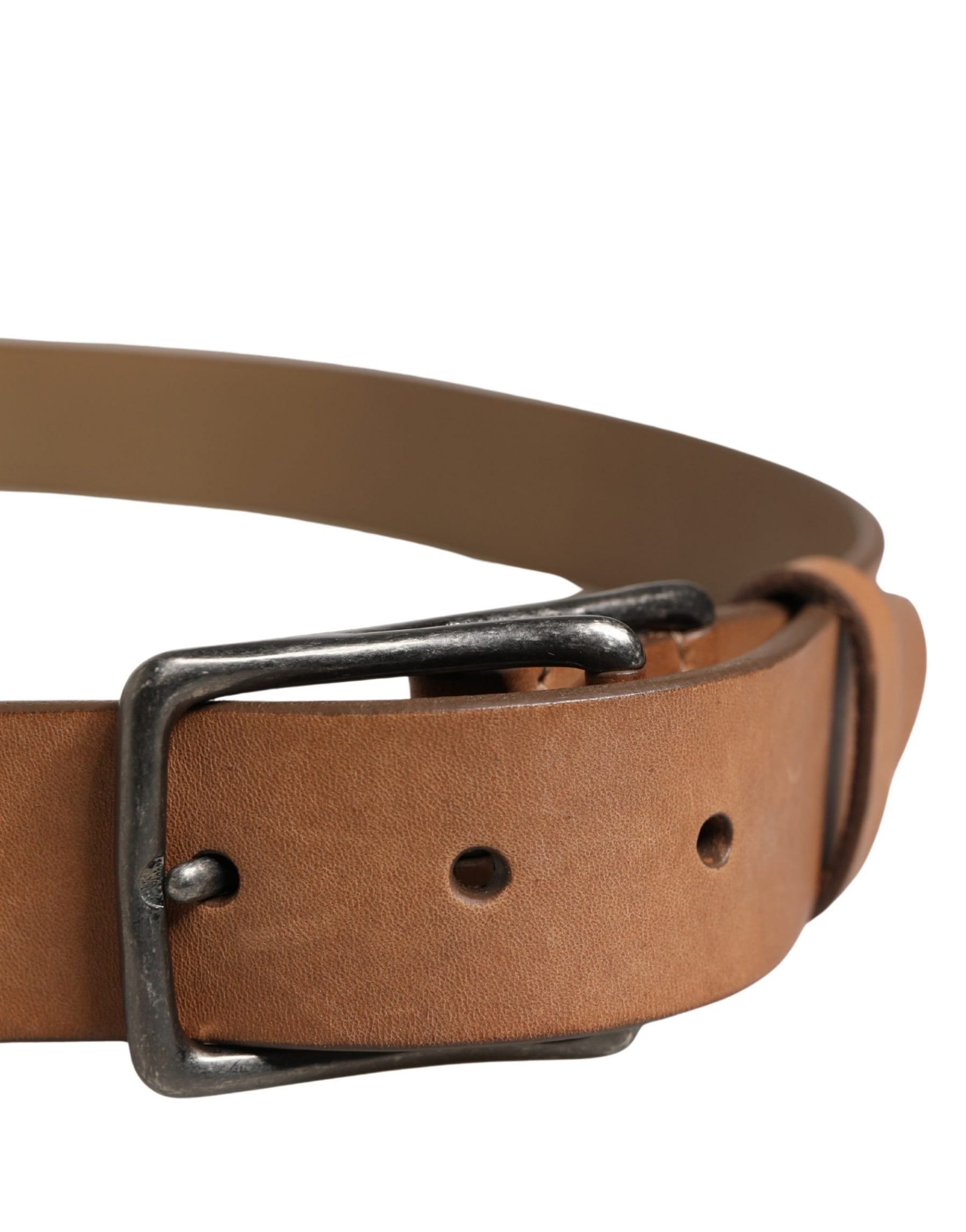 Dolce & Gabbana Men Brown Leather Classic Metal Buckle Belt | Regal Royce