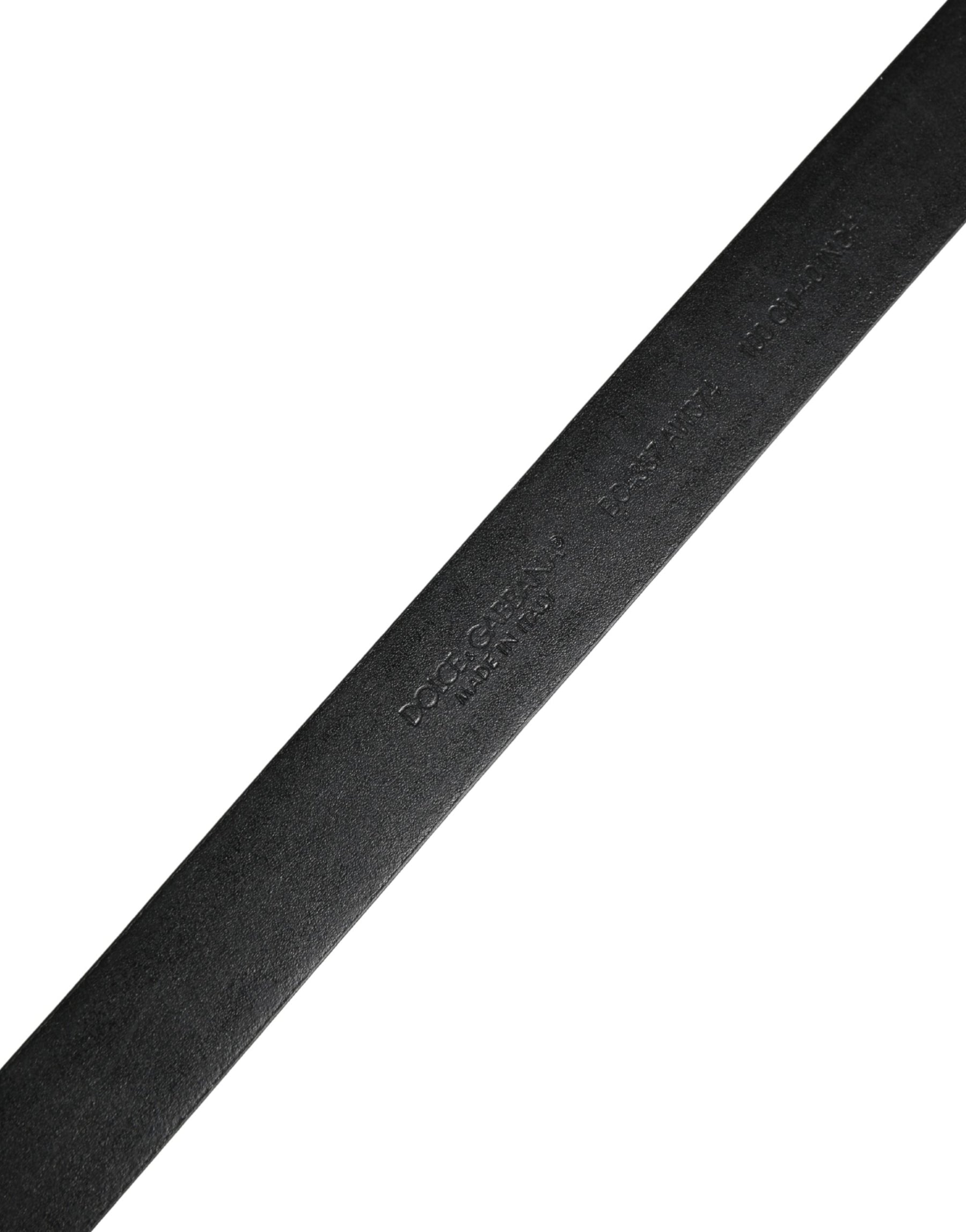 Dolce & Gabbana Men Black Classic Leather Metal Buckle Belt | Regal Royce