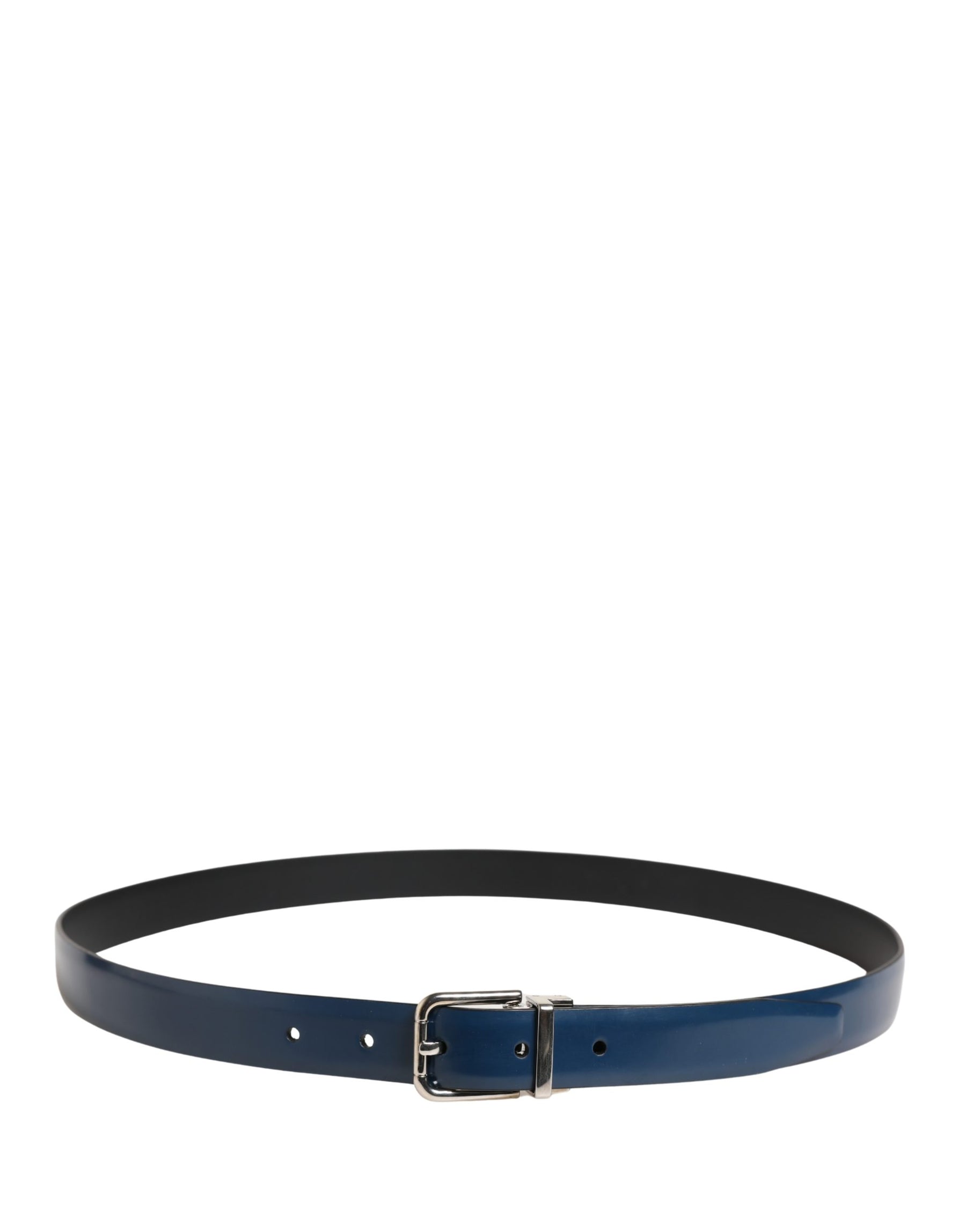 Dolce & Gabbana Men Blue Classic Leather Metal Buckle Belt | Regal Royce