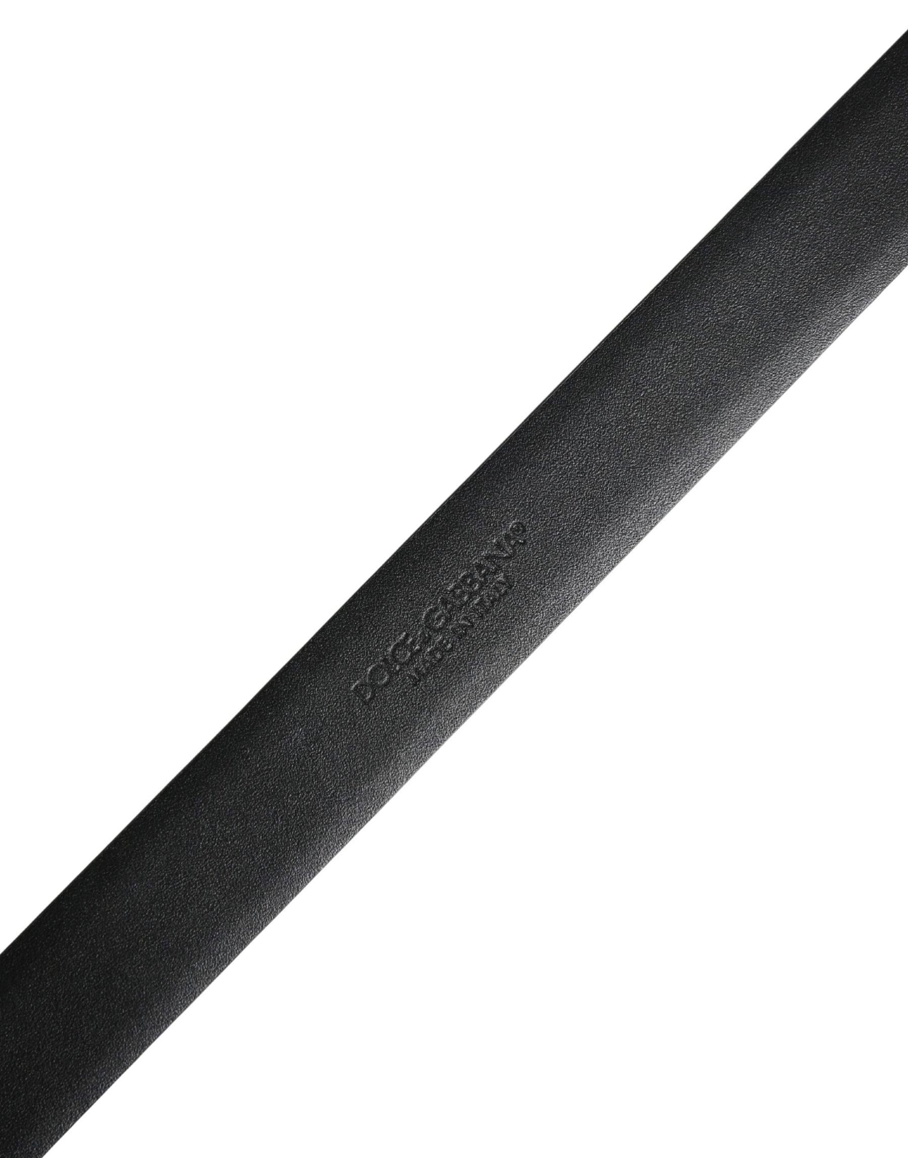 Dolce & Gabbana Men Blue Classic Leather Metal Buckle Belt | Regal Royce