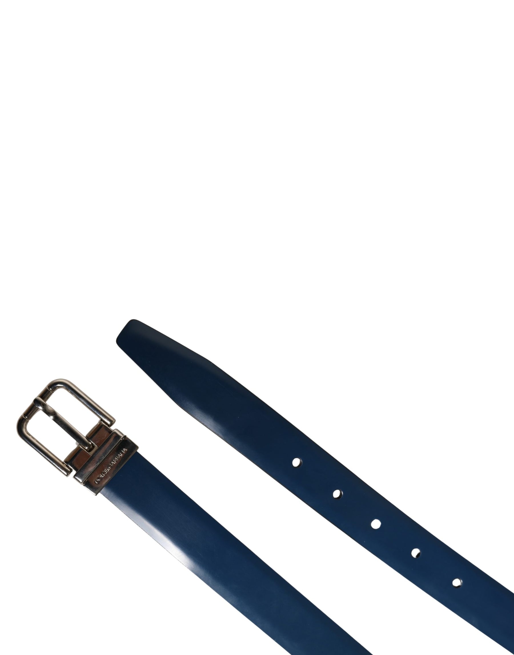 Dolce & Gabbana Men Blue Classic Leather Metal Buckle Belt | Regal Royce