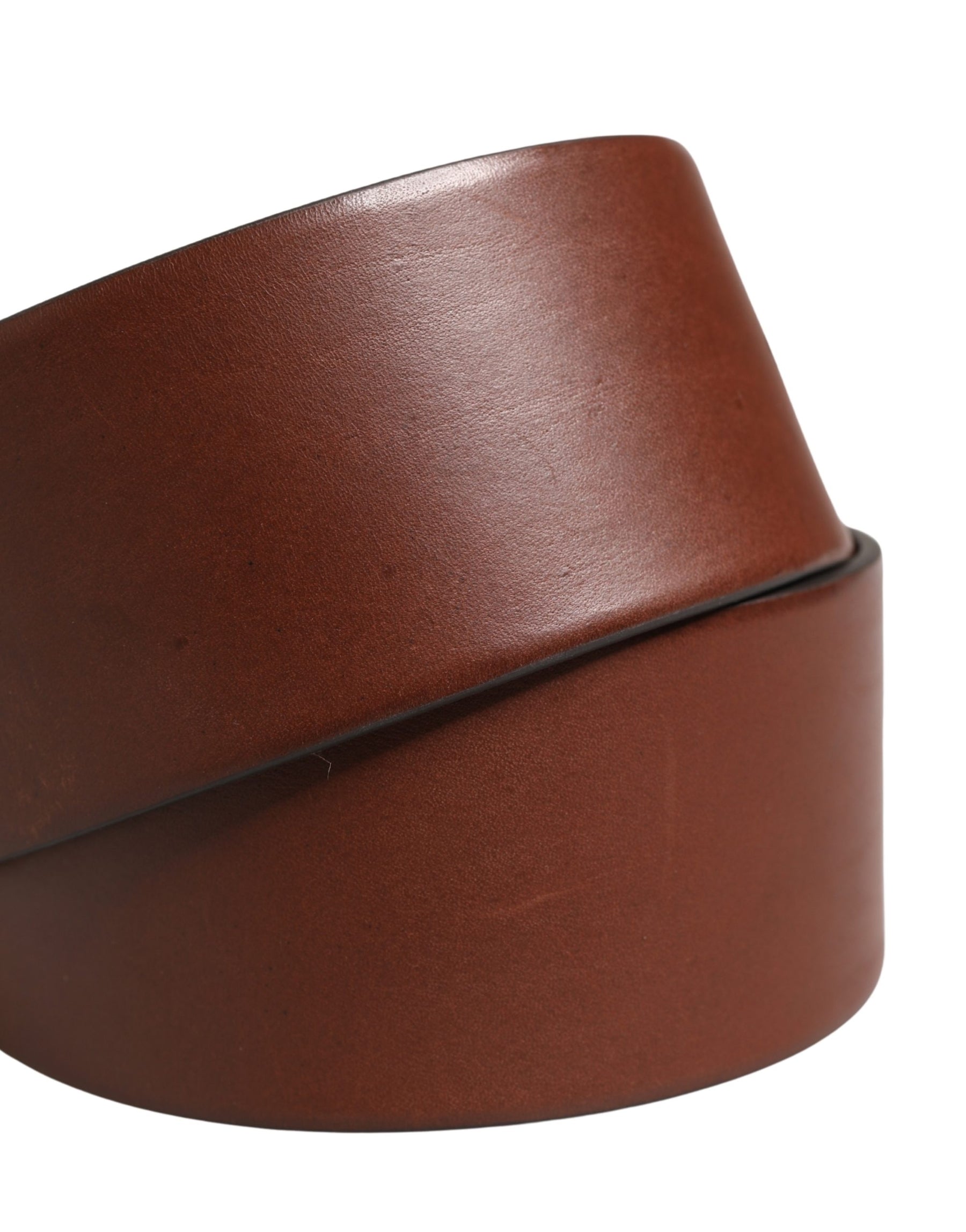 Dolce & Gabbana Brown Leather Wide Waist Metal Round Belt | Regal Royce