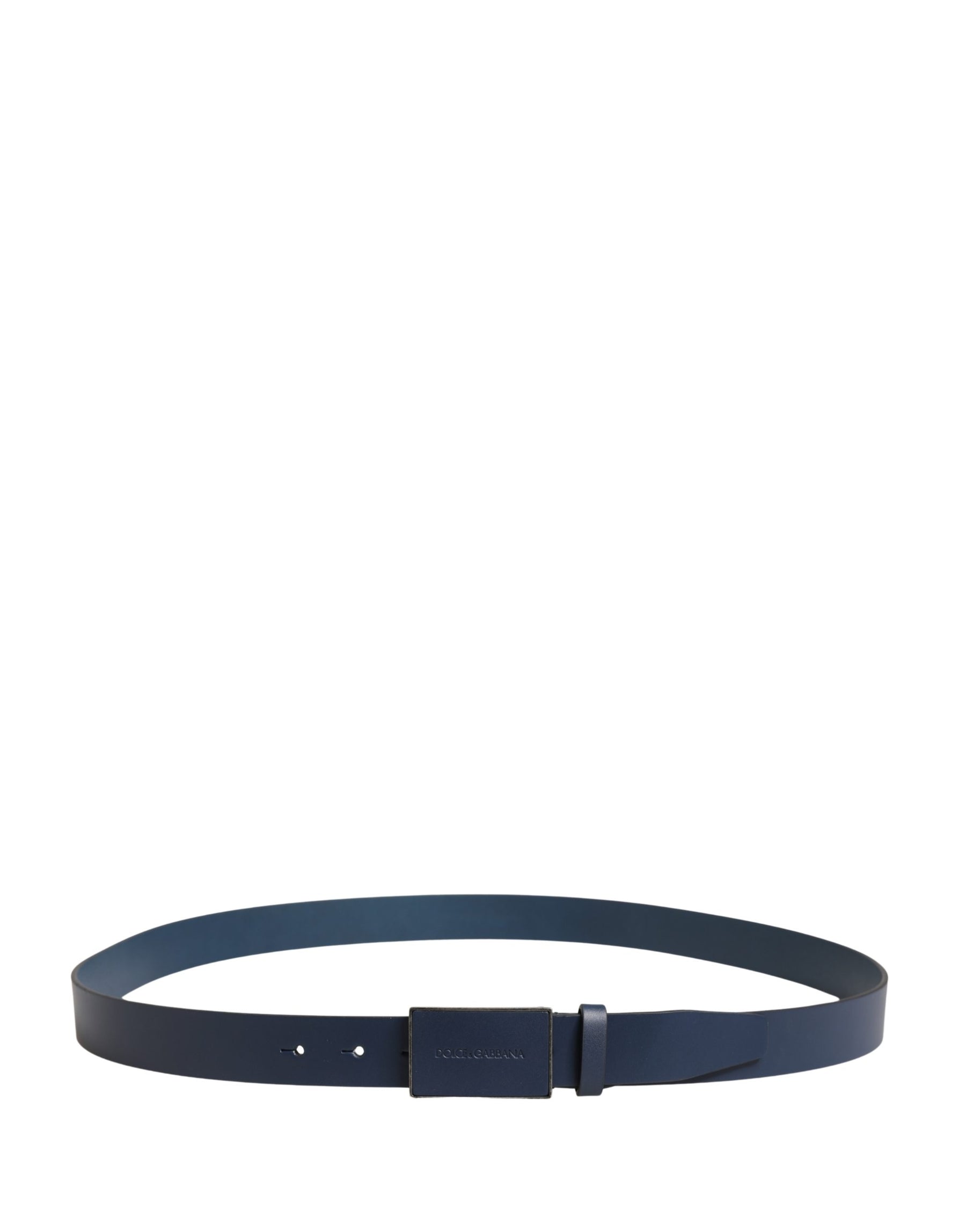 Dolce & Gabbana Men Blue Calf Leather Logo Metal Buckle Belt | Regal Royce