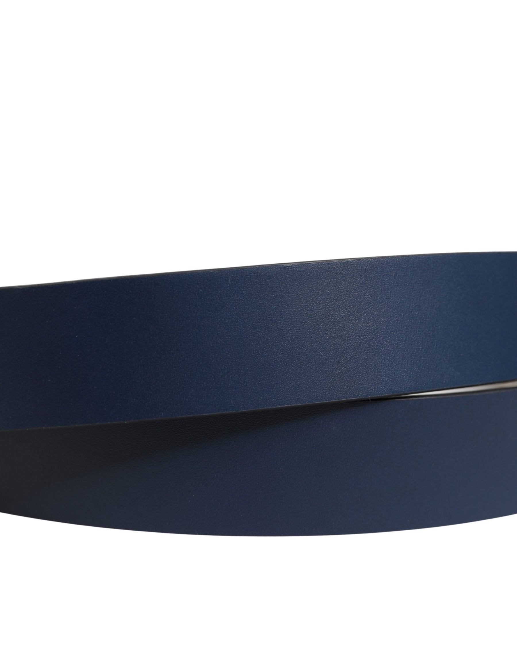 Dolce & Gabbana Blue Calfskin Leather Logo Metal Buckle Belt | Regal Royce