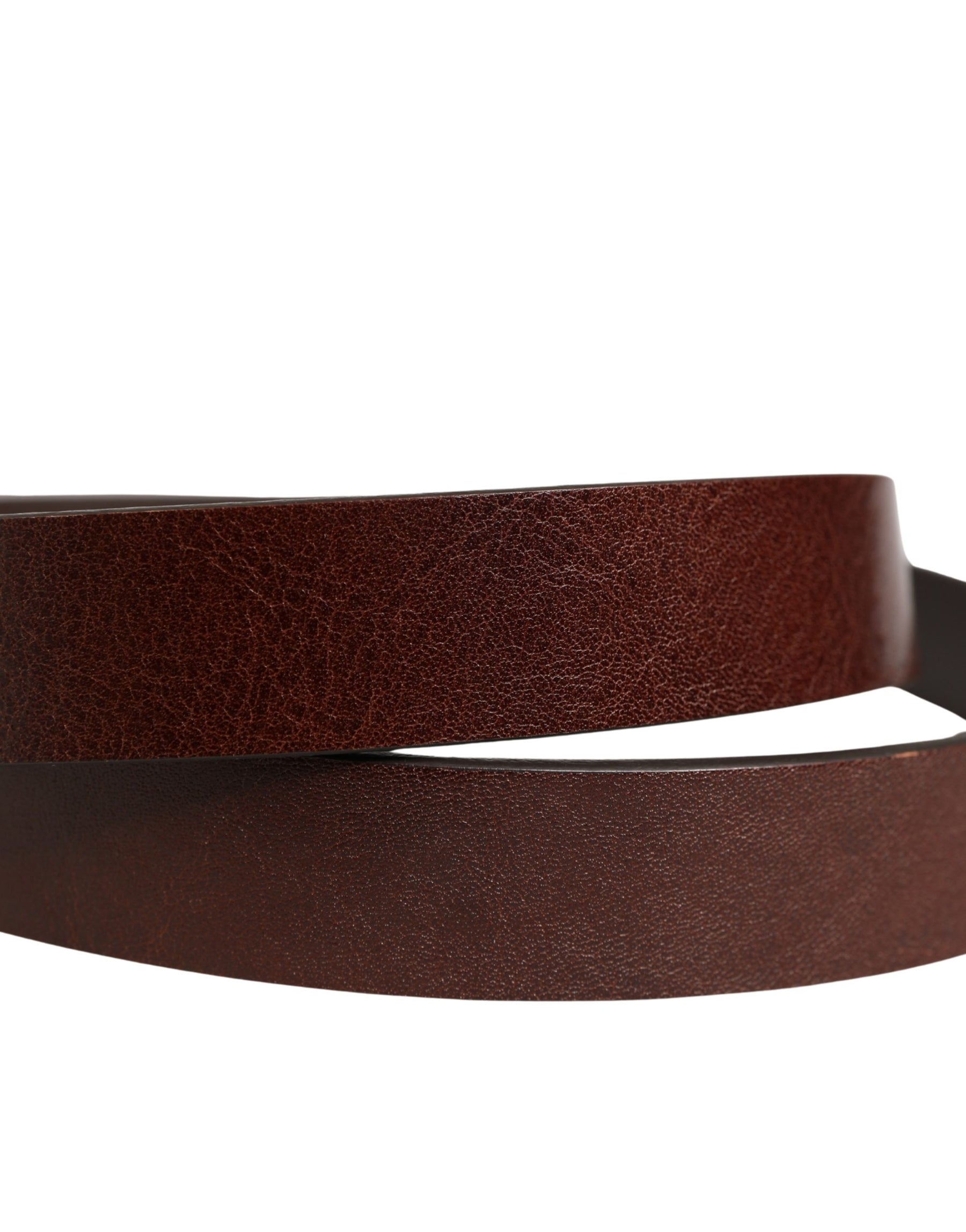 Dolce & Gabbana Men Brown Classic Leather Logo Buckle Belt | Regal Royce