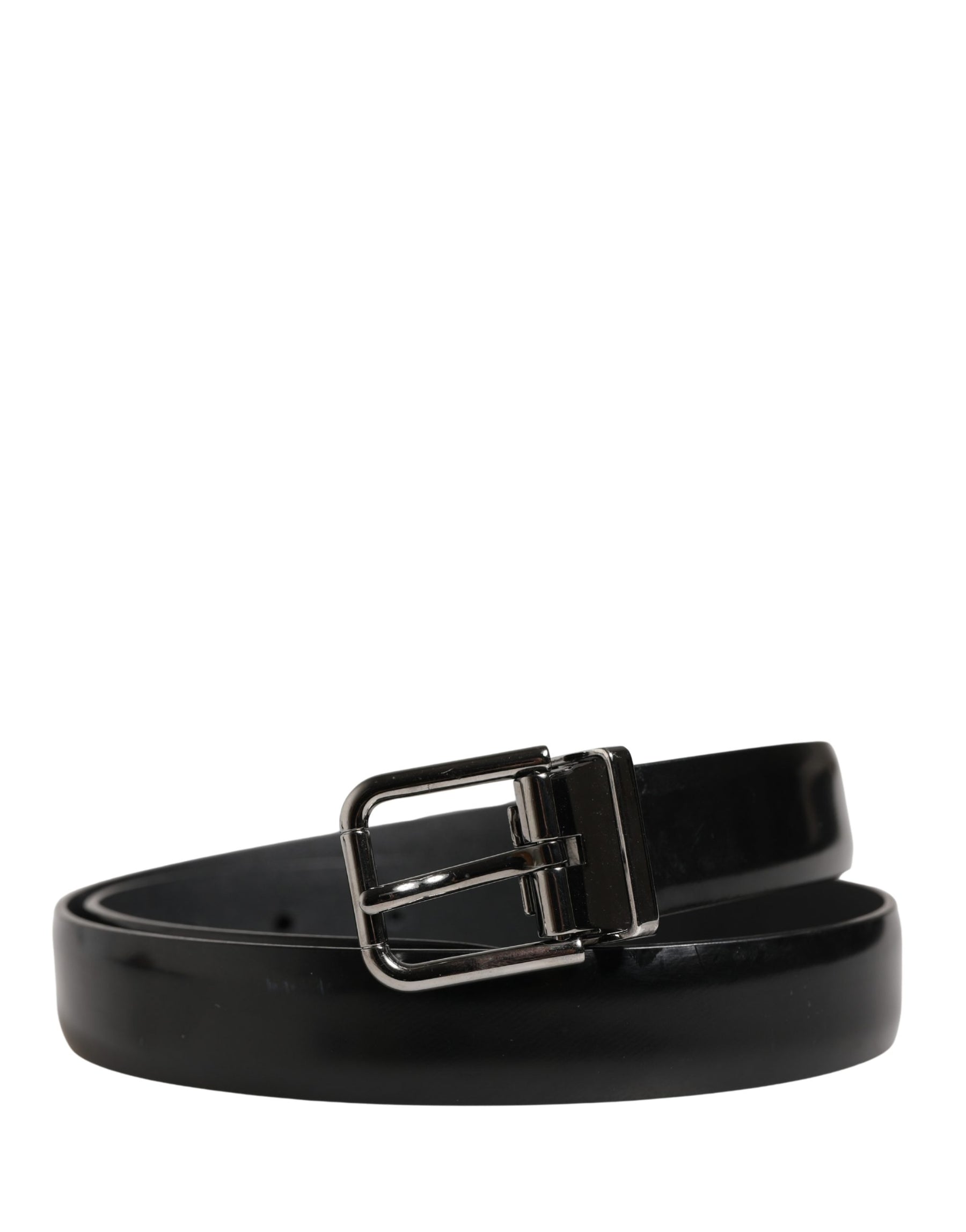 Dolce & Gabbana Men Black Leather Classic Metal Buckle Belt | Regal Royce