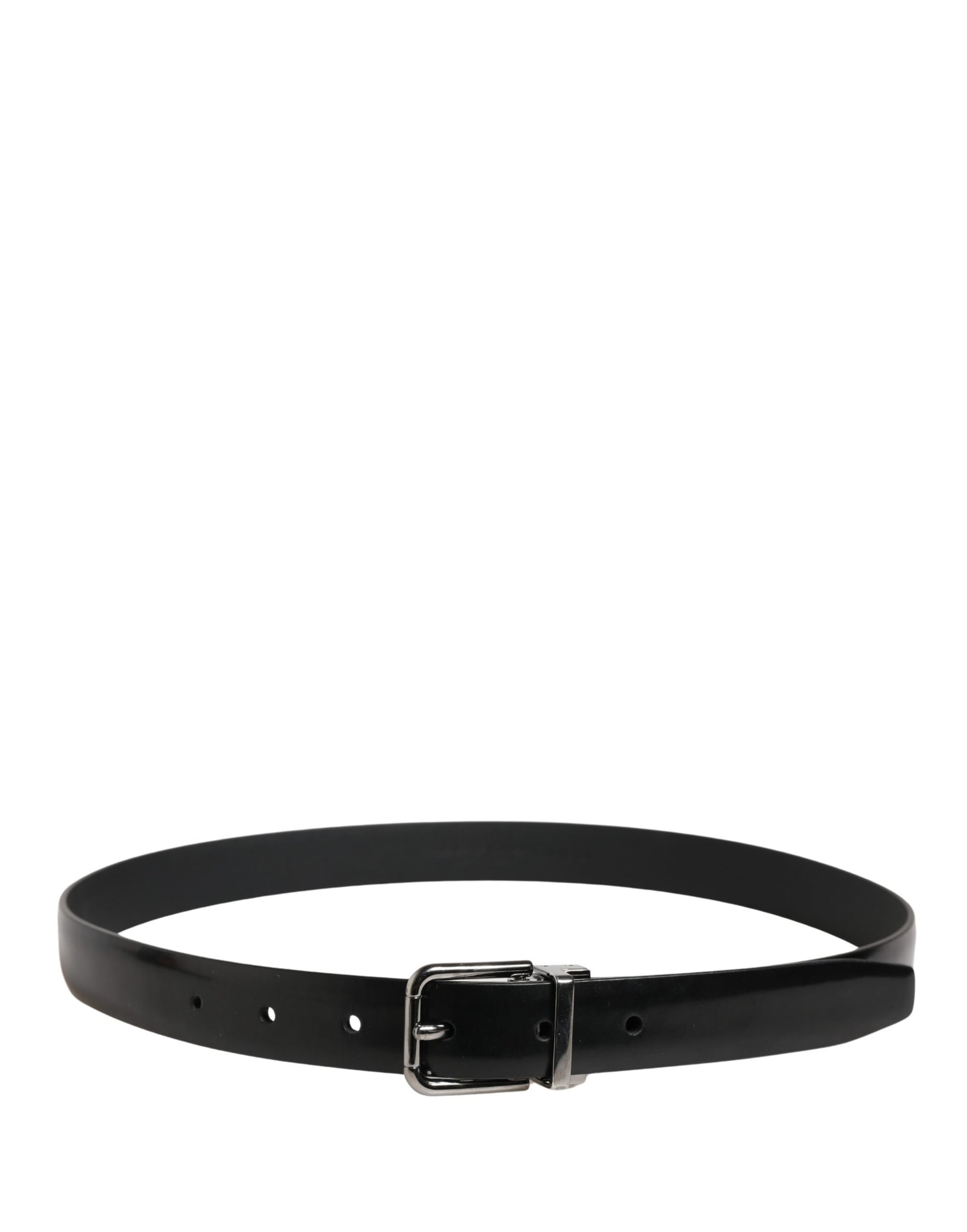 Dolce & Gabbana Men Black Leather Classic Metal Buckle Belt | Regal Royce