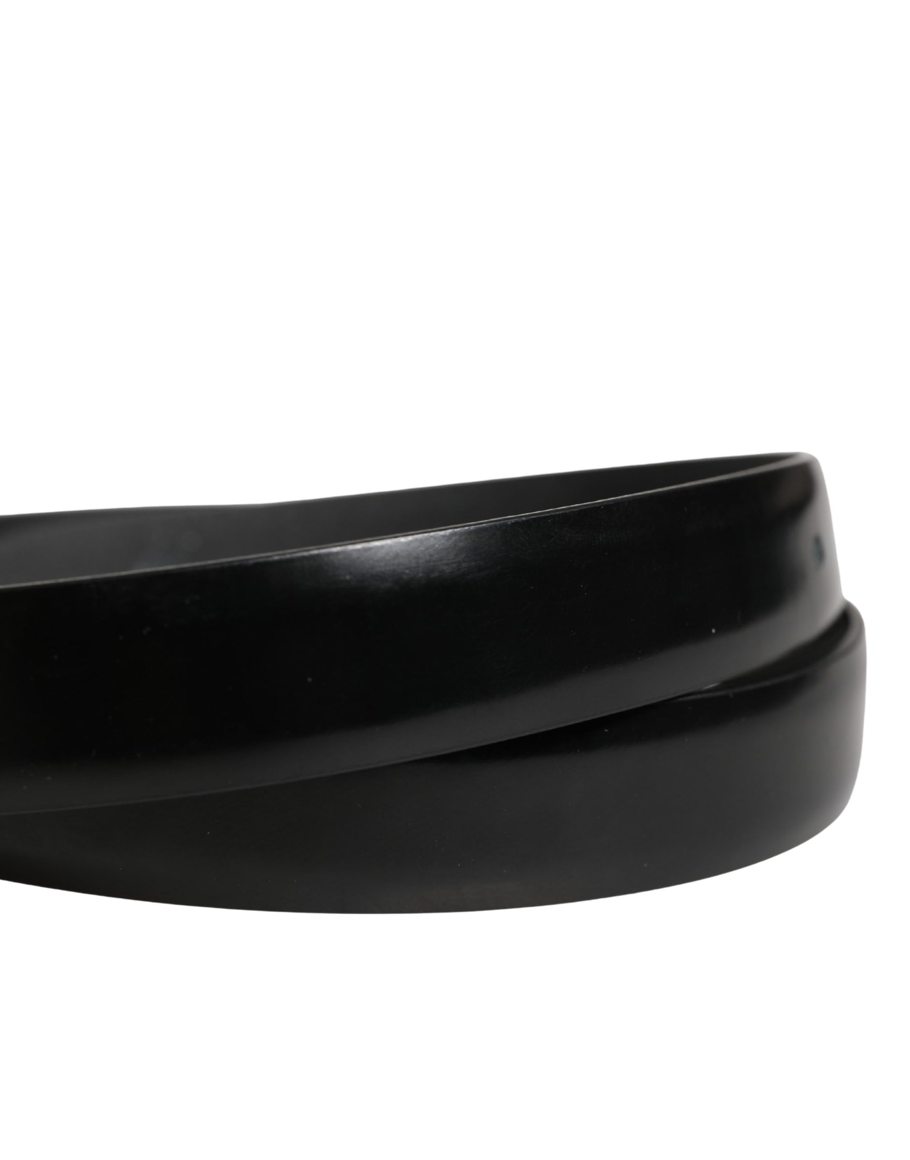 Dolce & Gabbana Men Black Leather Classic Metal Buckle Belt | Regal Royce