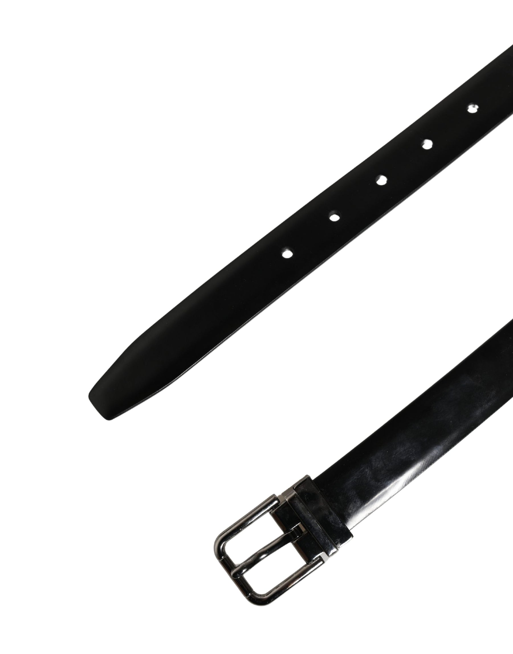 Dolce & Gabbana Men Black Leather Classic Metal Buckle Belt | Regal Royce