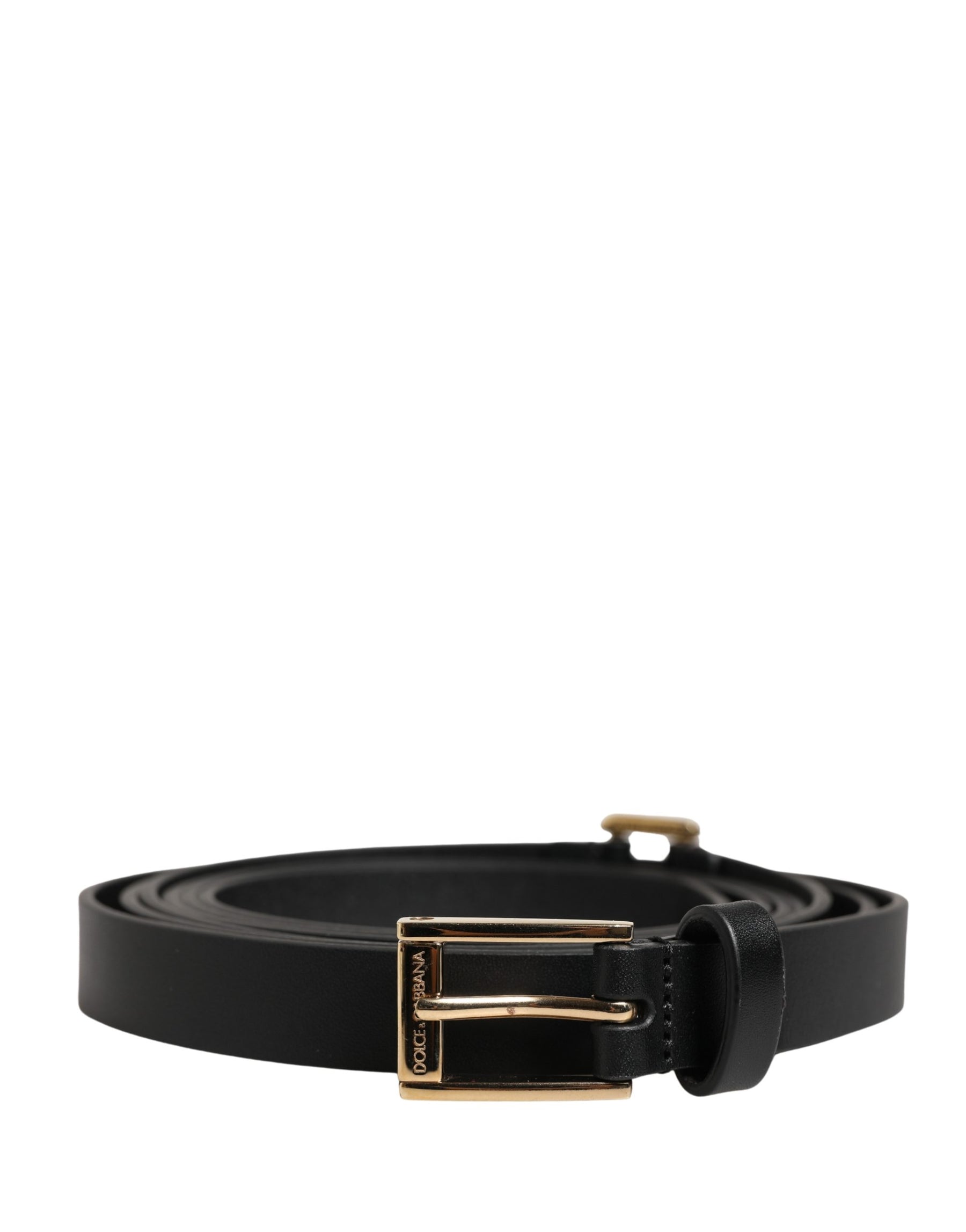 Dolce & Gabbana Belt Men Black Leather Classic Metal Buckle | Regal Royce