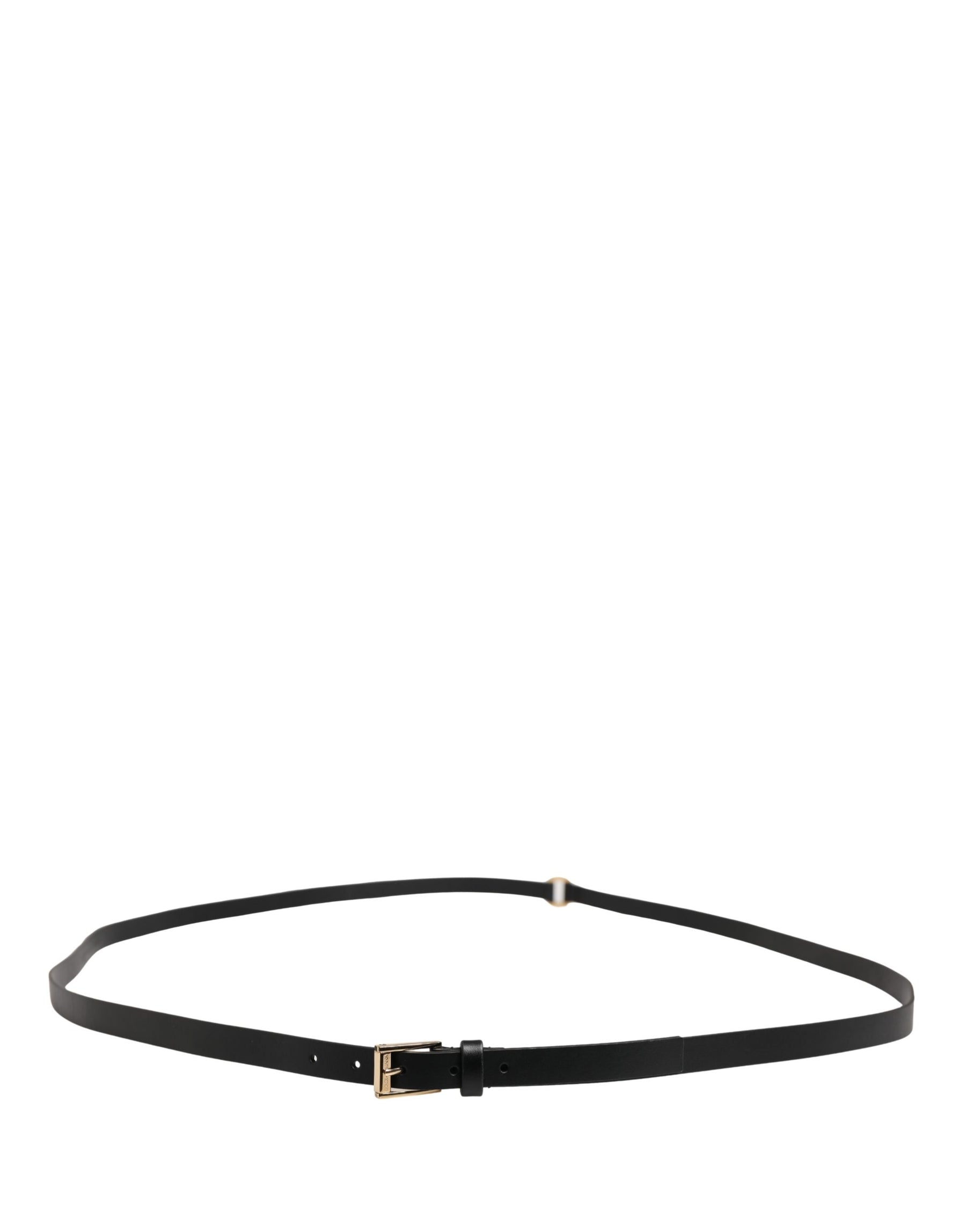 Dolce & Gabbana Belt Men Black Leather Classic Metal Buckle | Regal Royce