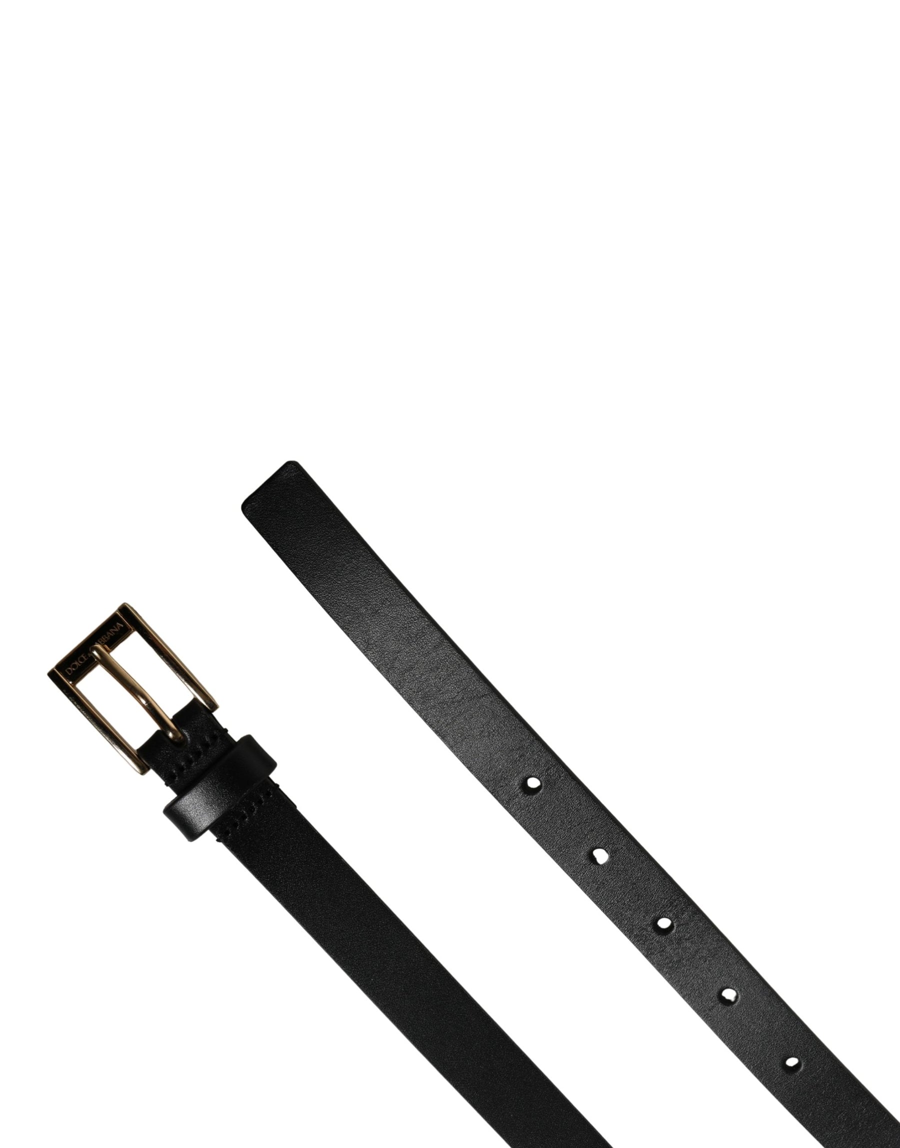 Dolce & Gabbana Belt Men Black Leather Classic Metal Buckle | Regal Royce