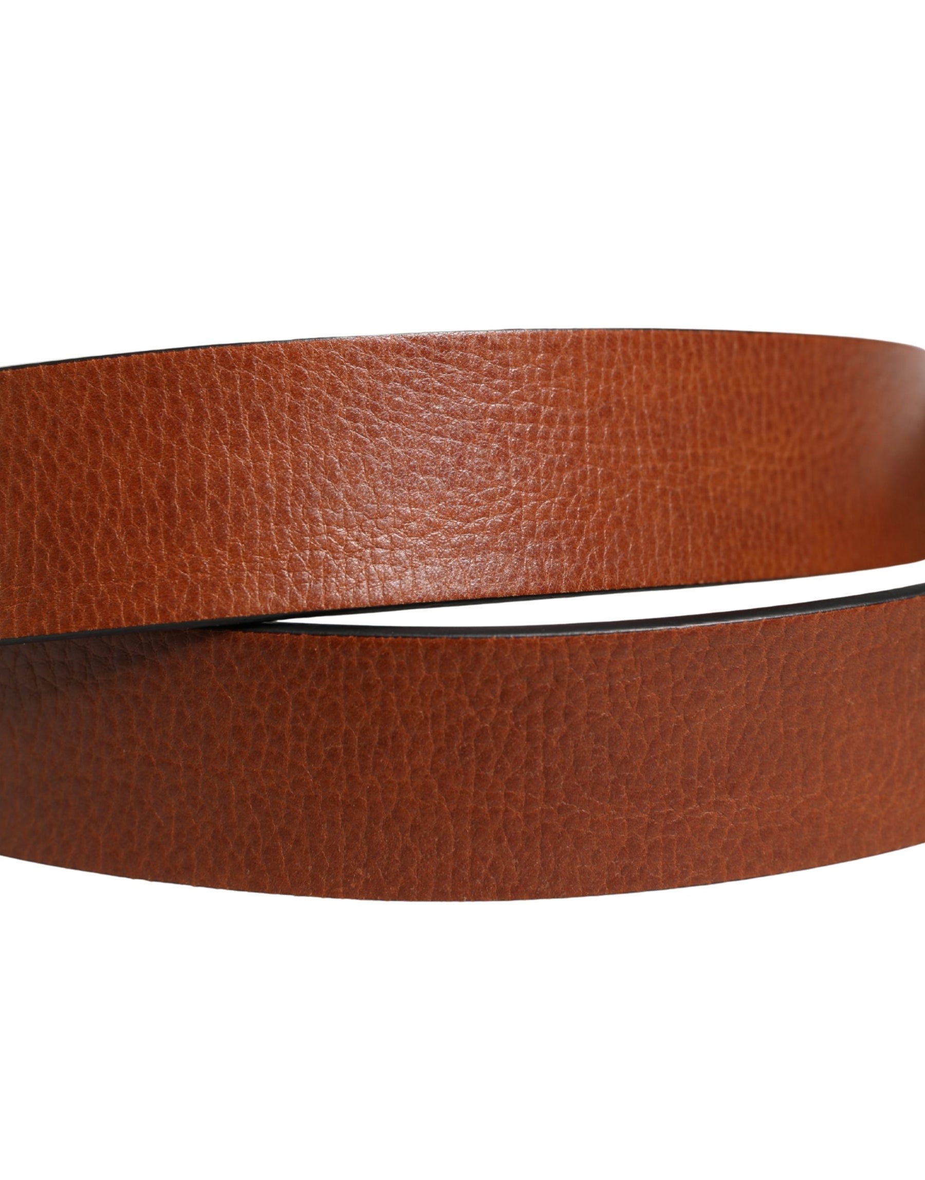 Dolce & Gabbana Men Brown Leather Classic Metal Buckle Belt | Regal Royce