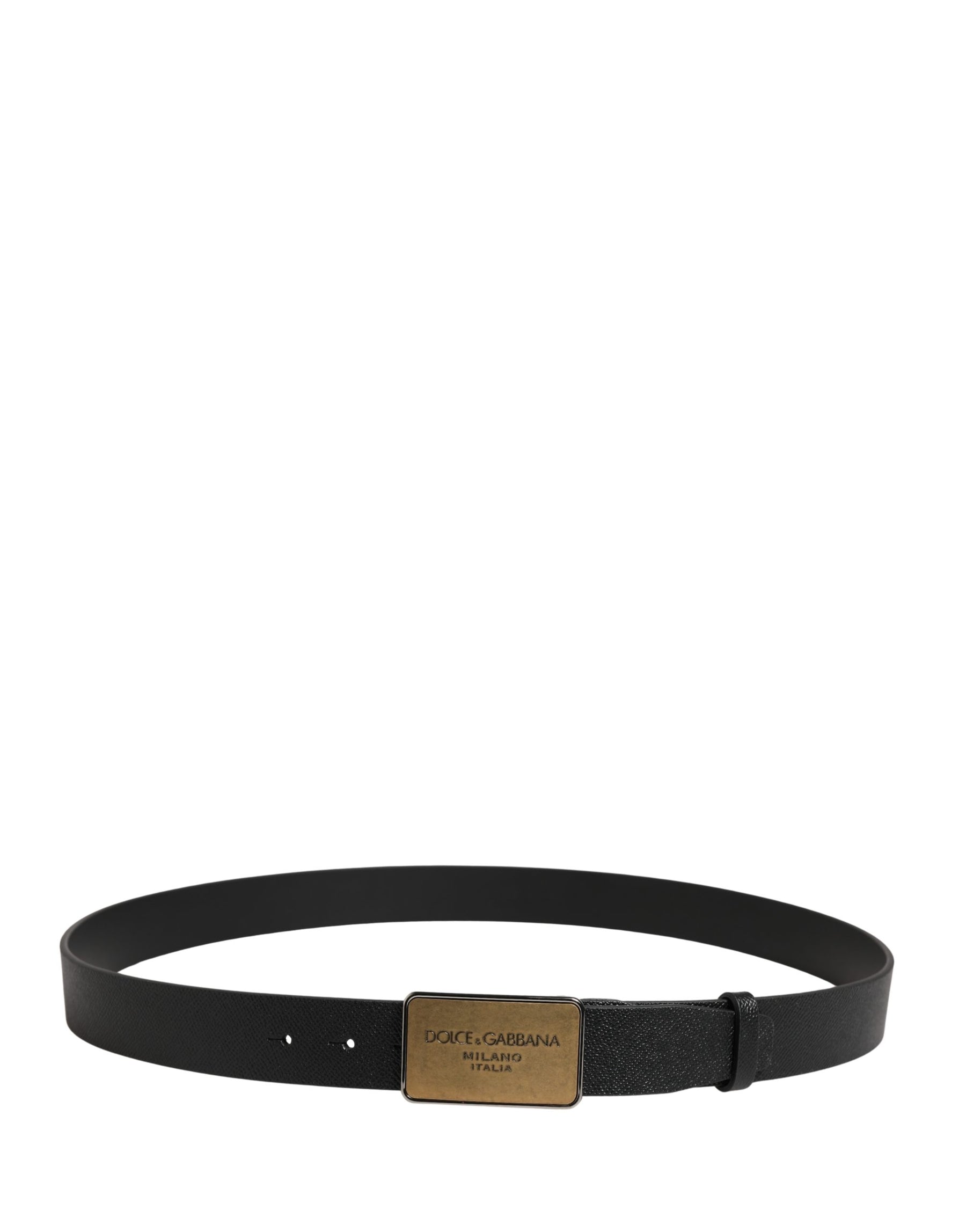 Dolce & Gabbana Black Classic Calf Leather Metal Buckle Belt | Regal Royce