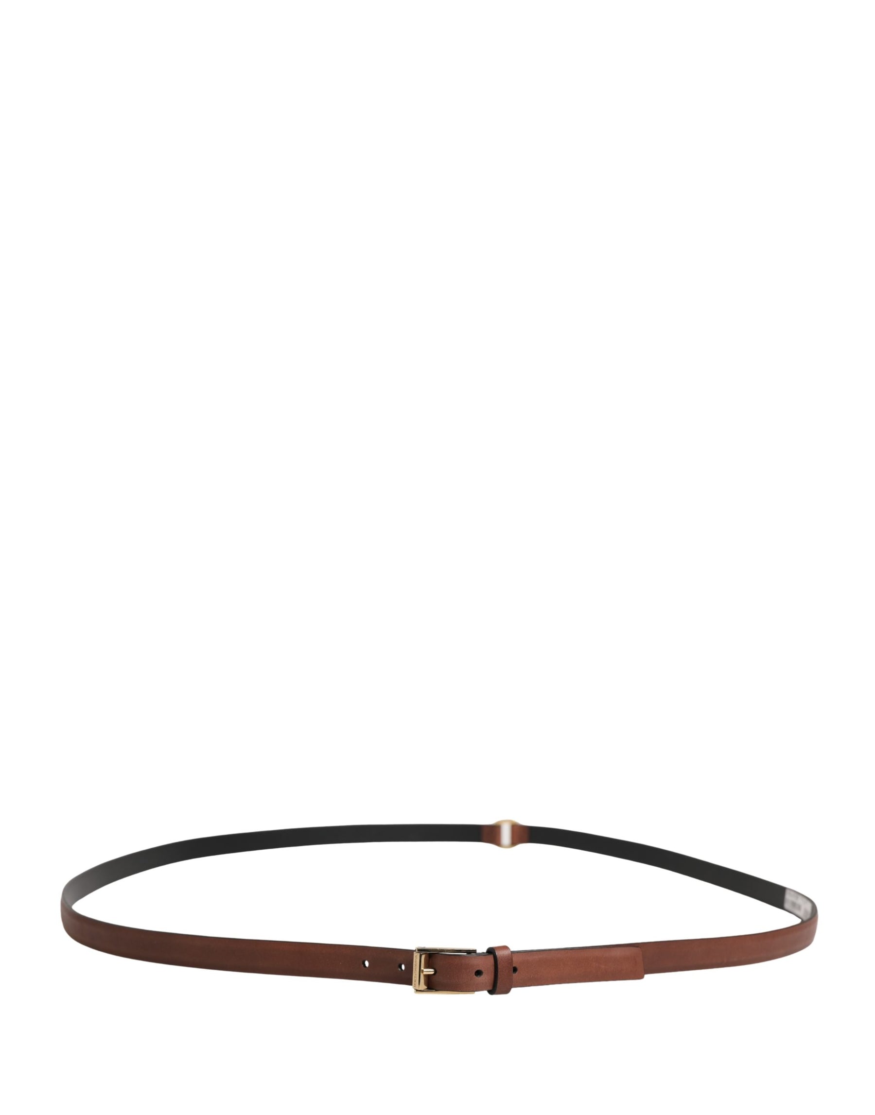 Dolce & Gabbana Men Brown Leather Classic Metal Buckle Belt | Regal Royce
