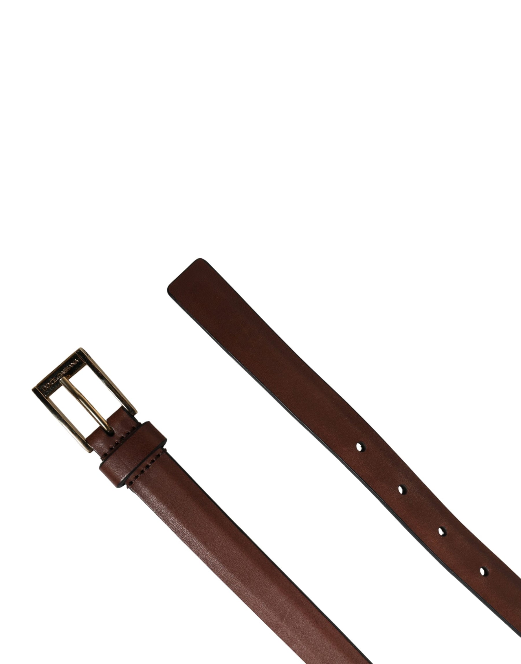 Dolce & Gabbana Men Brown Leather Classic Metal Buckle Belt | Regal Royce