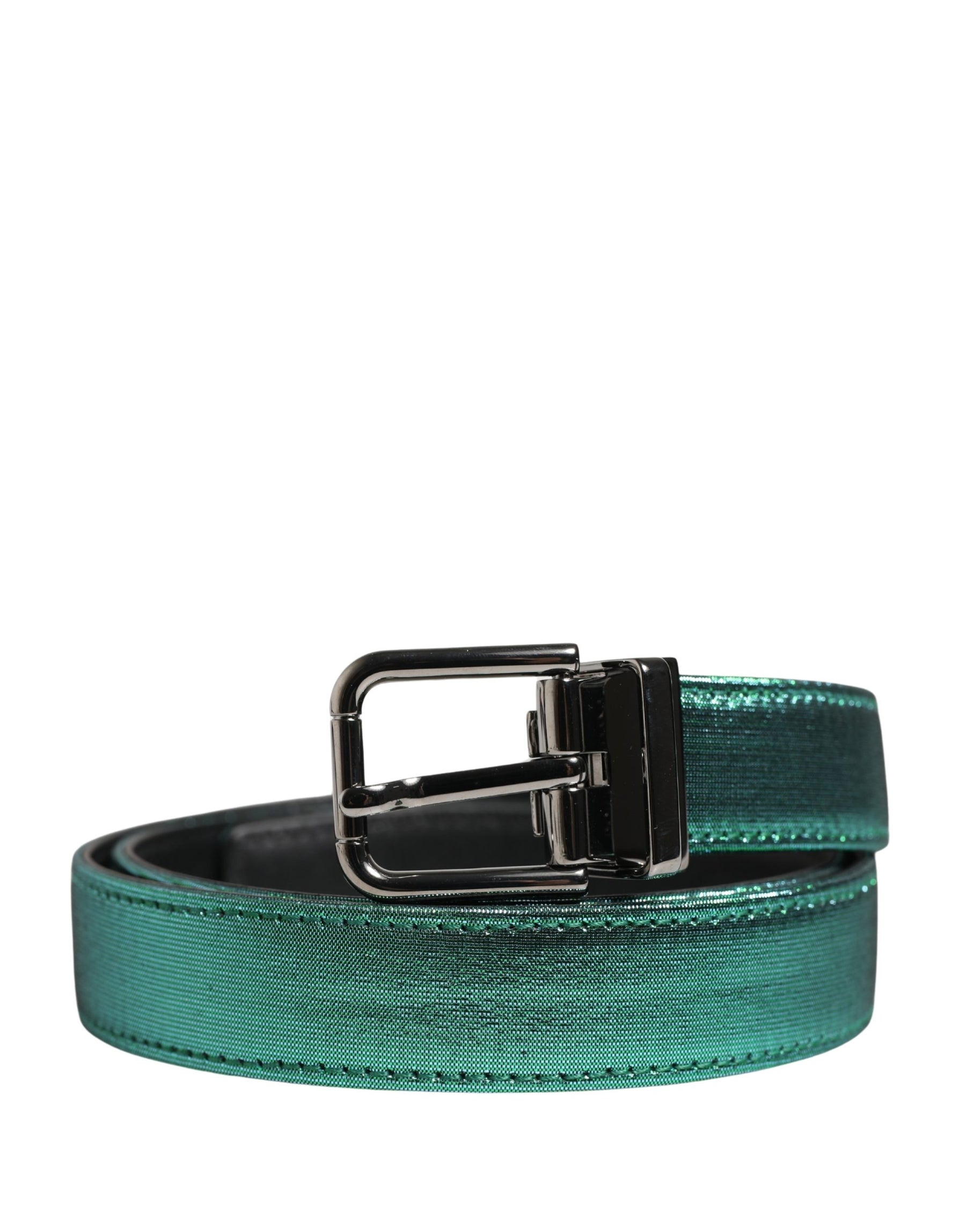 Dolce & Gabbana Men Green Lurex Polyester Metal Buckle Belt | Regal Royce