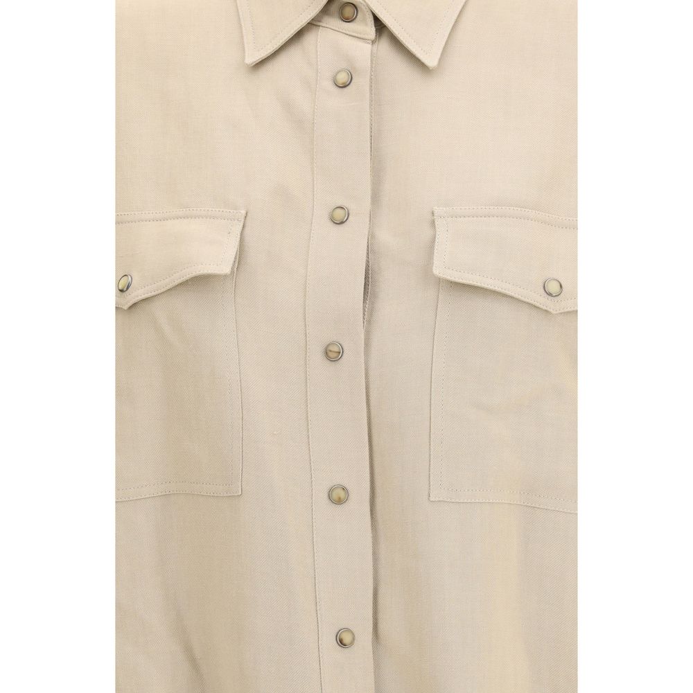 Brunello Cucinelli Beige Viscose Blouse | Regal Royce