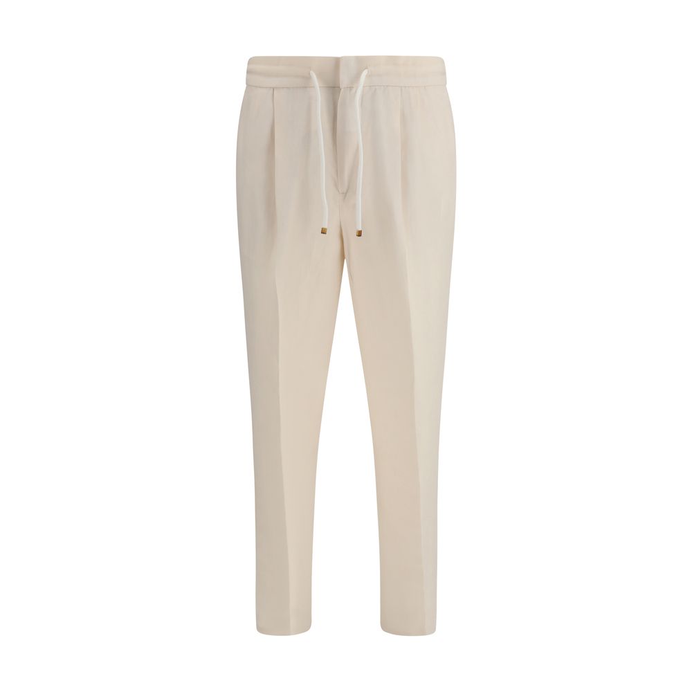 Brunello Cucinelli Beige Linen Casual Pants | Regal Royce