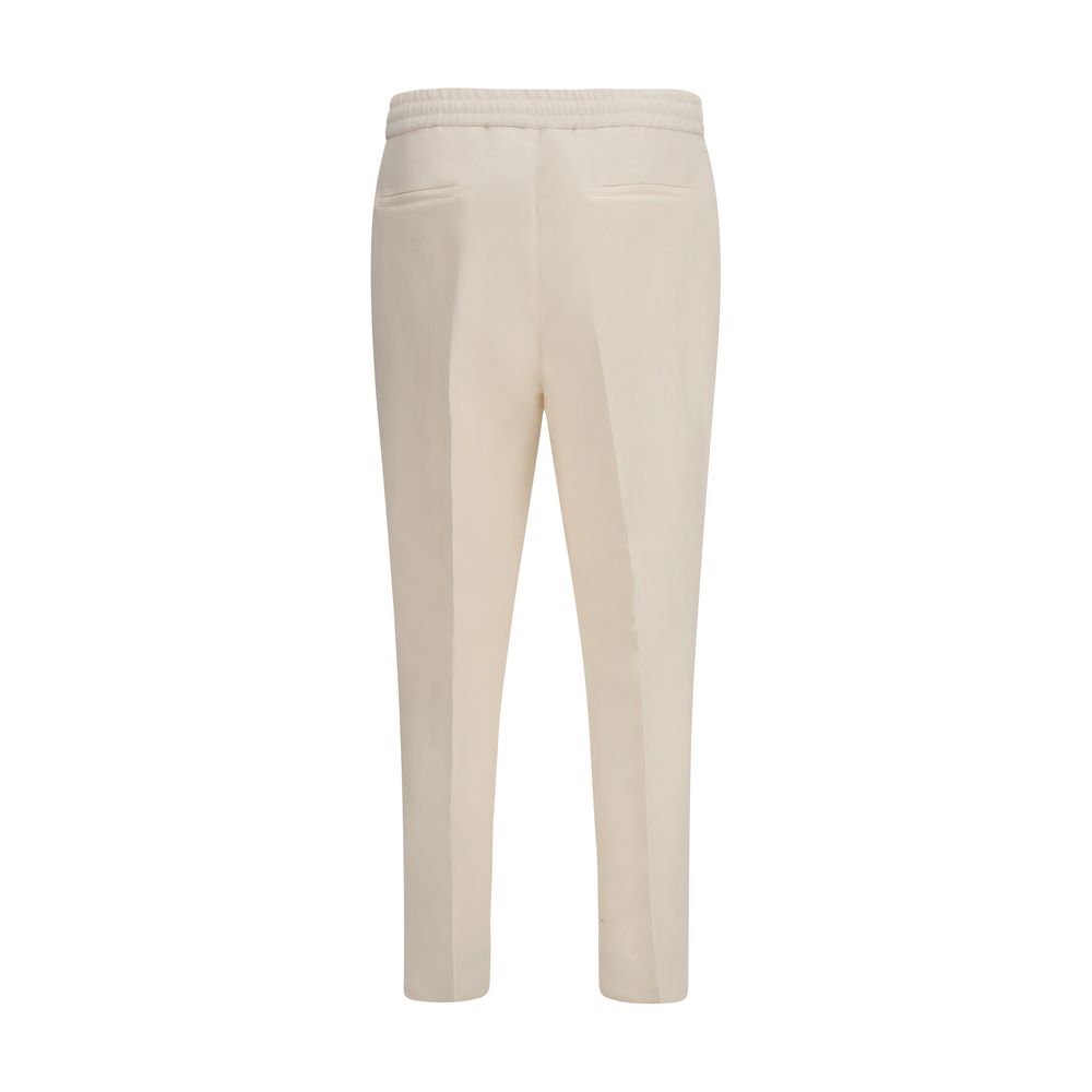 Brunello Cucinelli Beige Linen Casual Pants | Regal Royce
