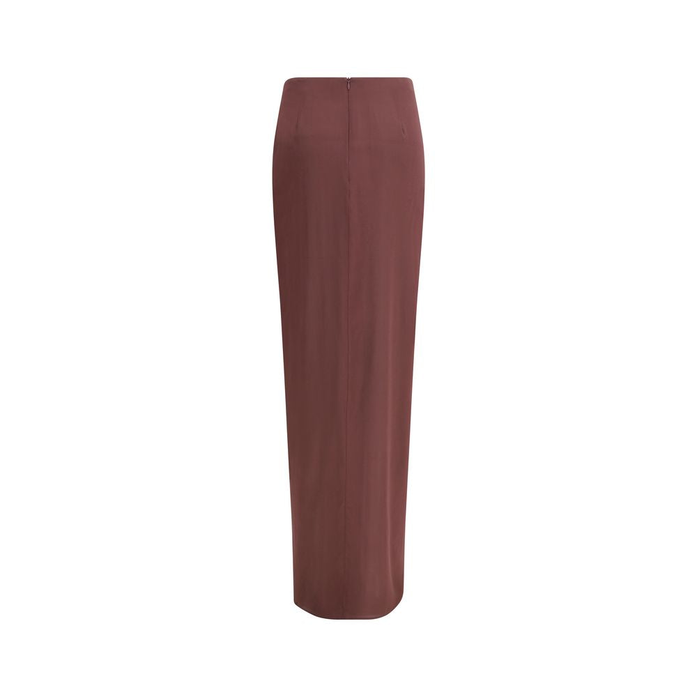 The Andamane Brown Silk Midi Skirt | Regal Royce