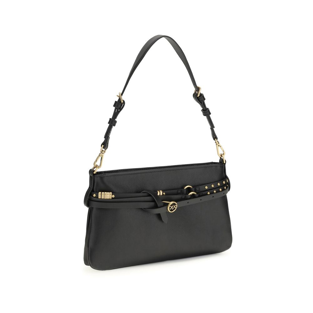 PINKO Black Calf Leather Bos Taurus Shoulder Bag | Regal Royce