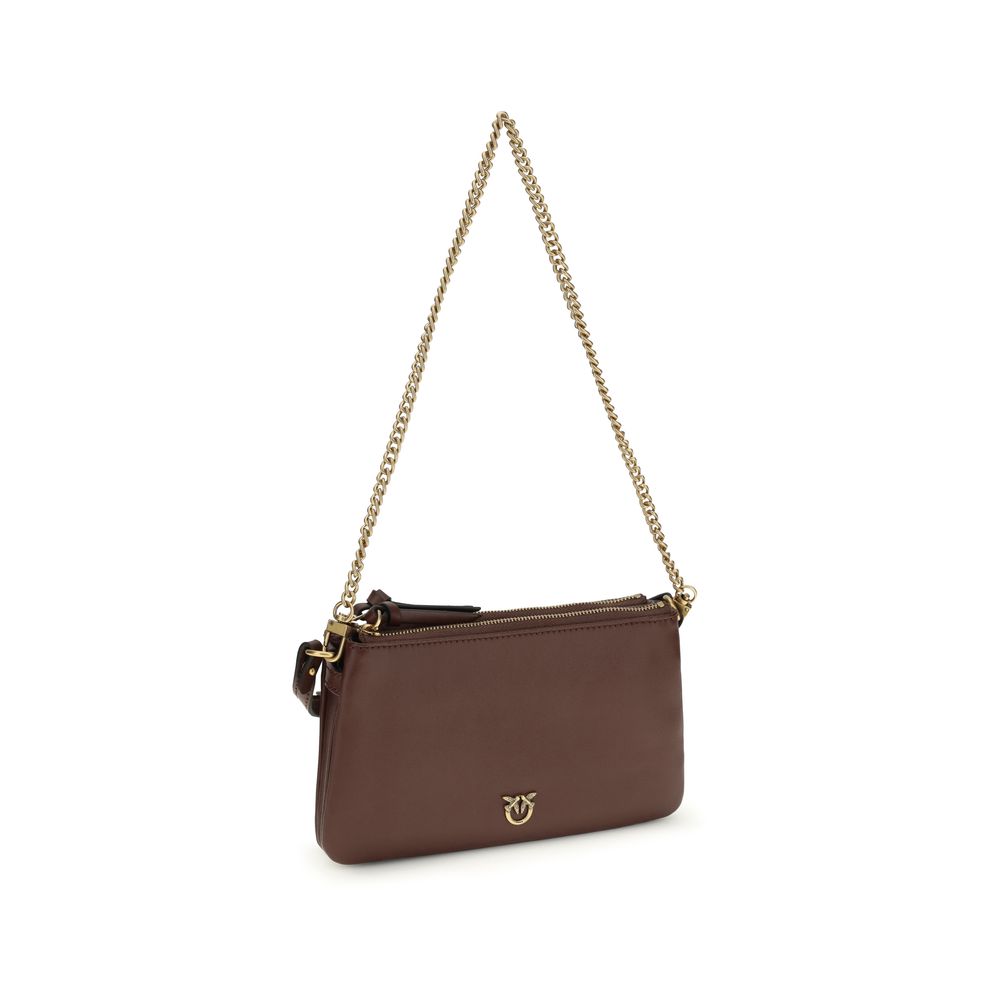 PINKO Brown Calf Leather Bos Taurus Shoulder Bag | Regal Royce