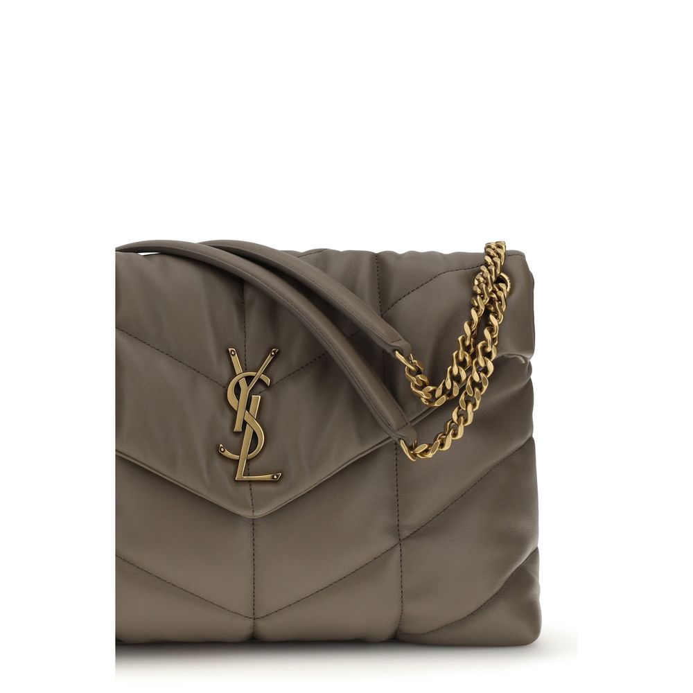 Saint Laurent Gray Lamb Leather Shoulder Bag | Regal Royce