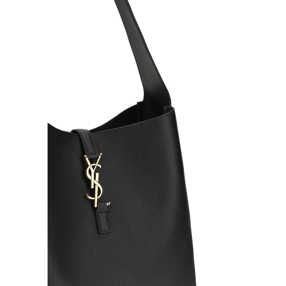 Saint Laurent Black Calf Leather Bos Taurus Shoulder Bag | Regal Royce