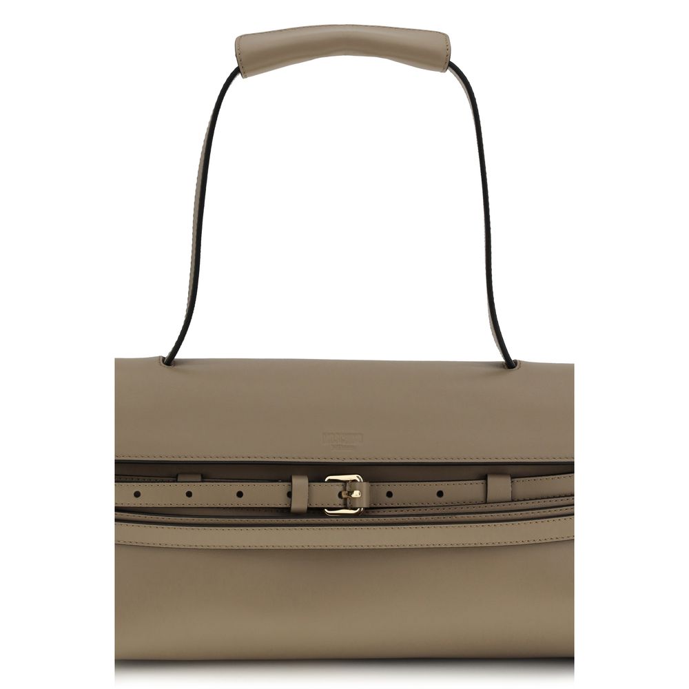 Moschino Beige Calf Leather Bos Taurus Shoulder Bag | Regal Royce