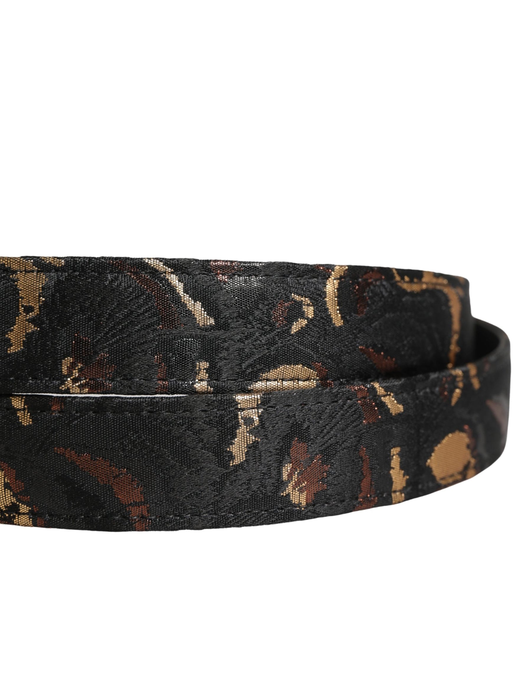 Dolce & Gabbana Multicolor Jacquard Silver Metal Buckle Belt | Regal Royce