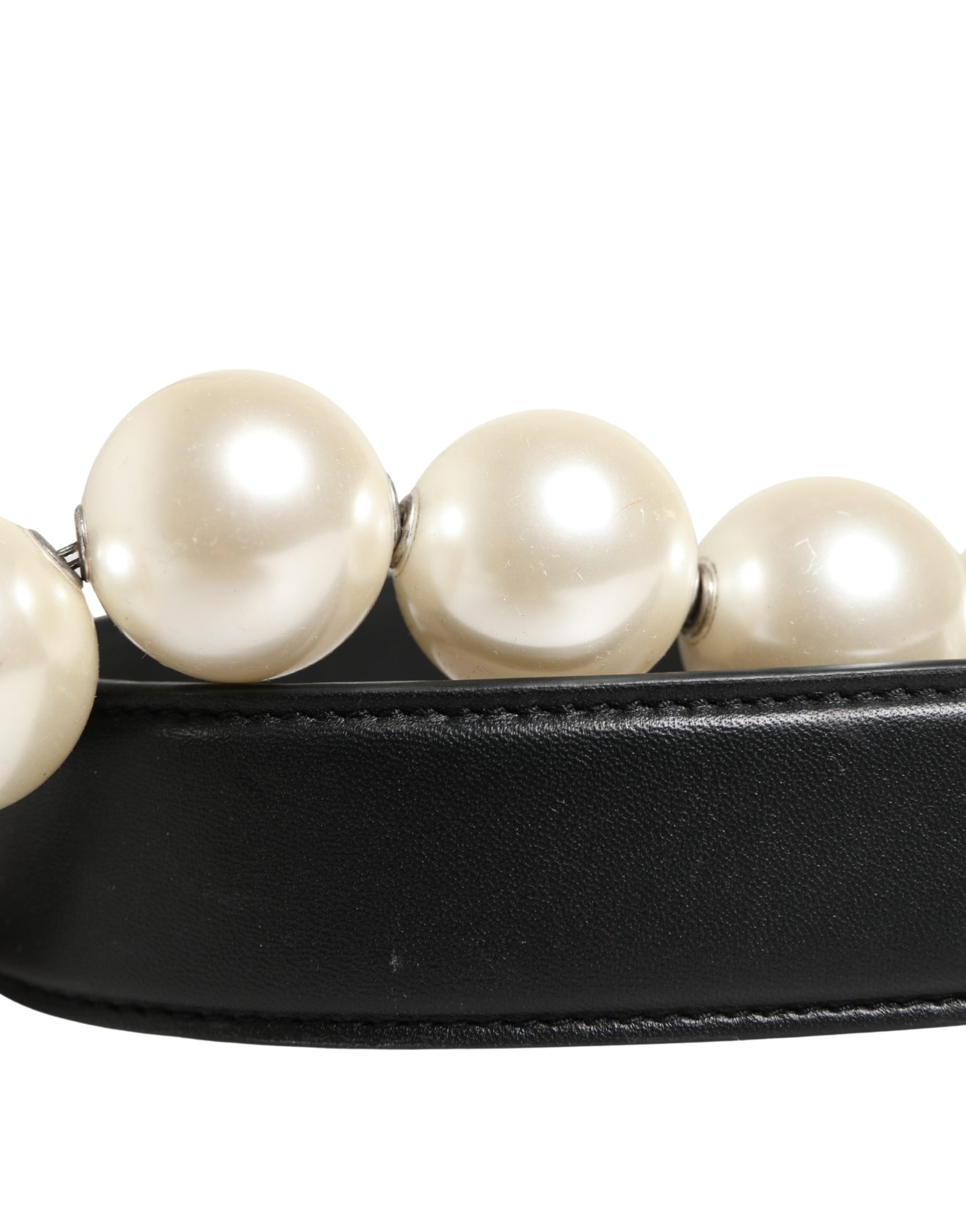 Dolce & Gabbana Black Leather Silver Chain Bag Accessory Shoulder Strap | Regal Royce