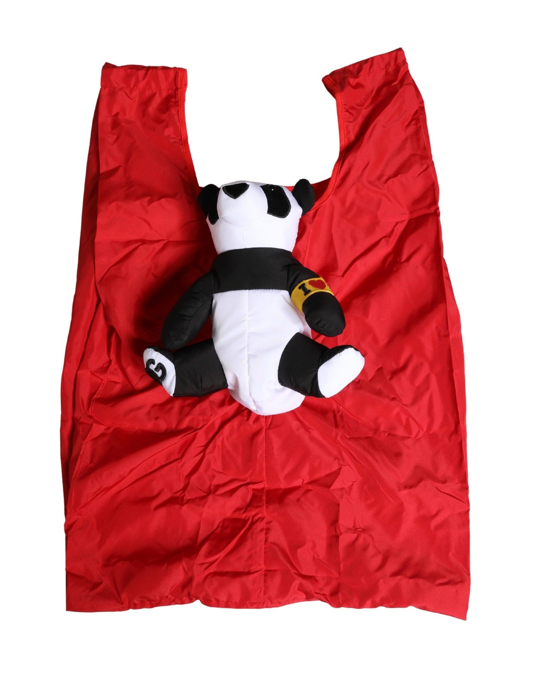 Dolce & Gabbana Men Red Polyester Panda Stuffed Ecobag Tote Borse Bag | Regal Royce