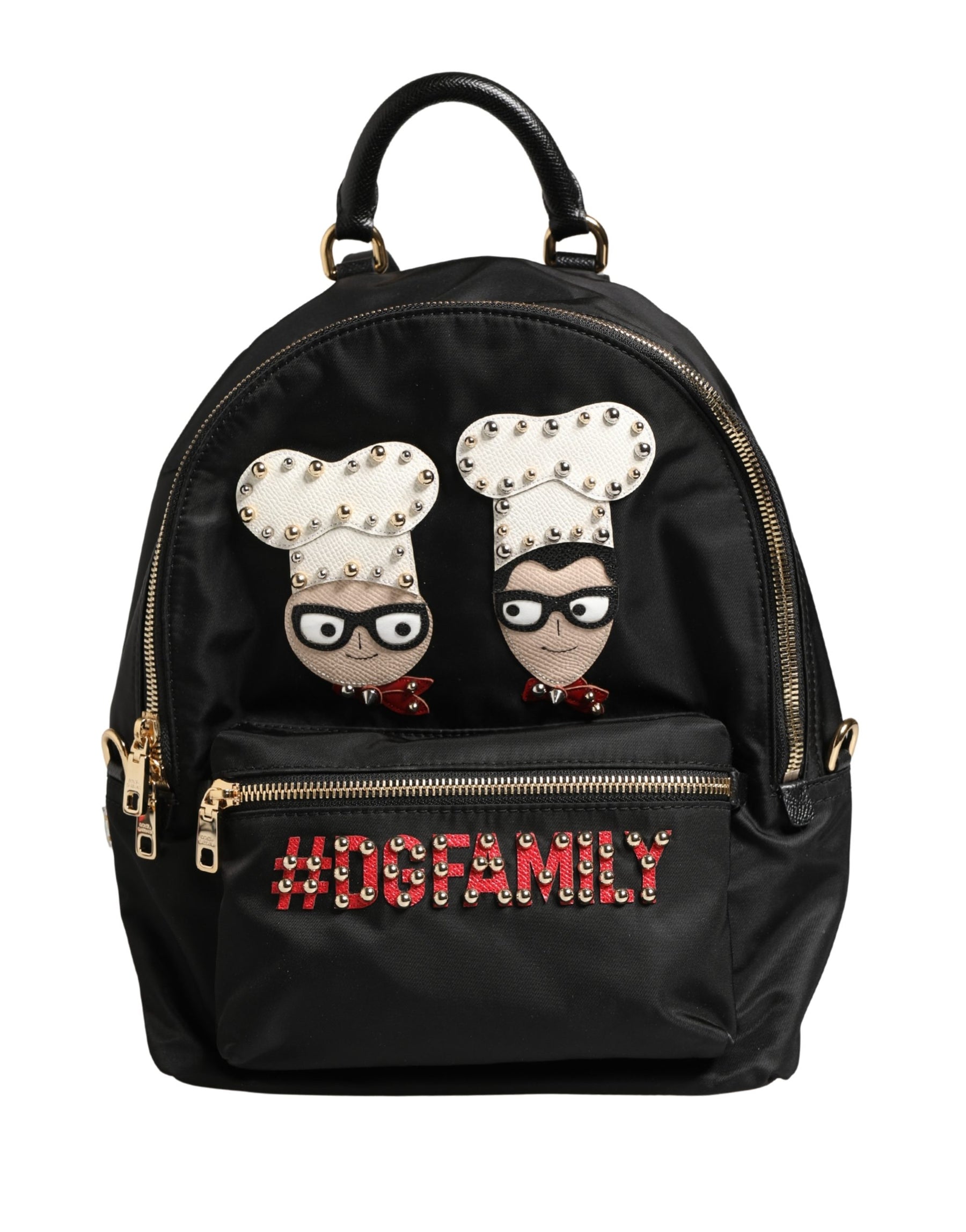 Dolce & Gabbana VULCANO Black Nylon #DGFAMILY Embellished Backpack Bag | Regal Royce