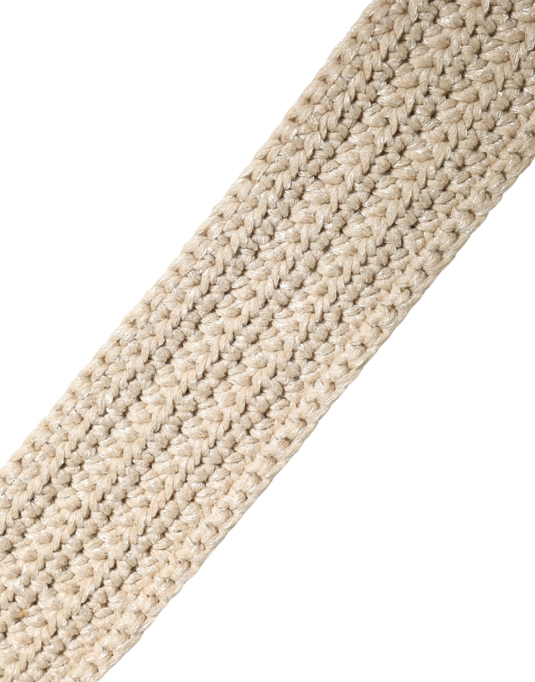 Ermanno Scervino Beige Woven Vintage Metal Buckle Waist Belt | Regal Royce