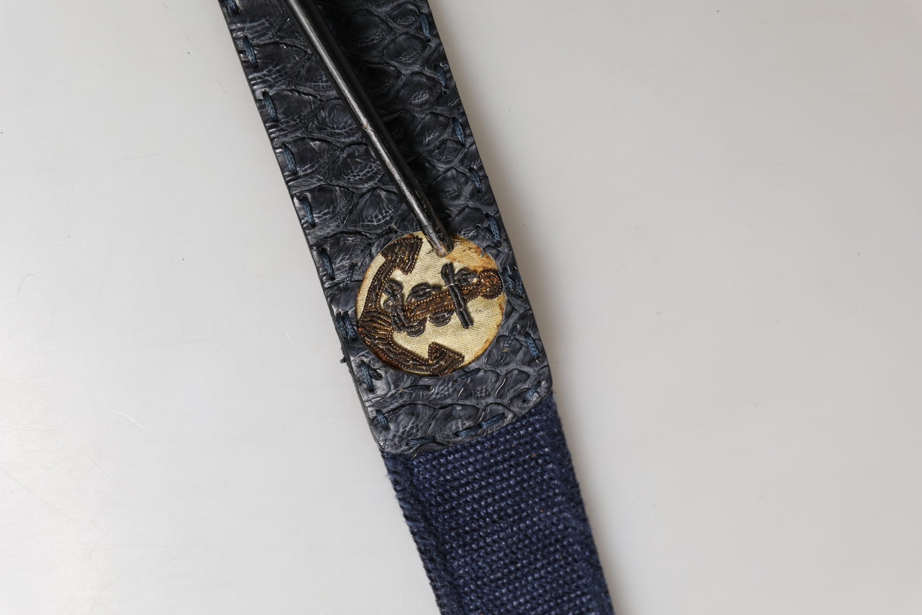 Ermanno Scervino Dark Blue Canvas Silver Metal Buckle Belt | Regal Royce