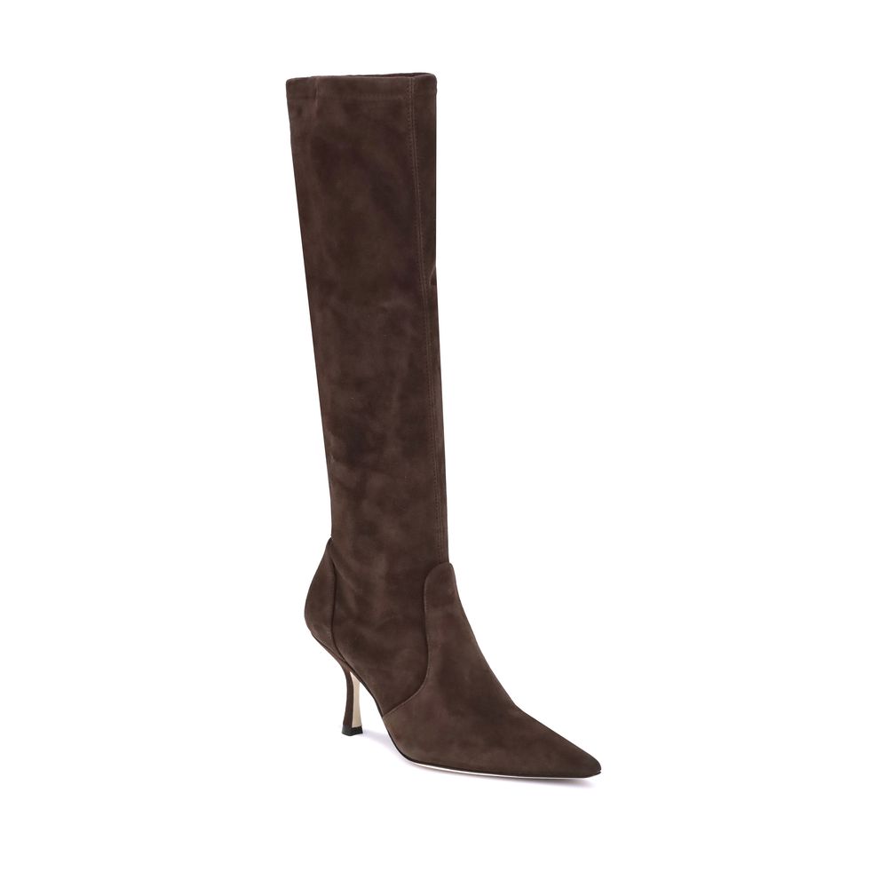 Stuart Weitzman Brown Calf Leather Bos Taurus High Heel Boots | Regal Royce