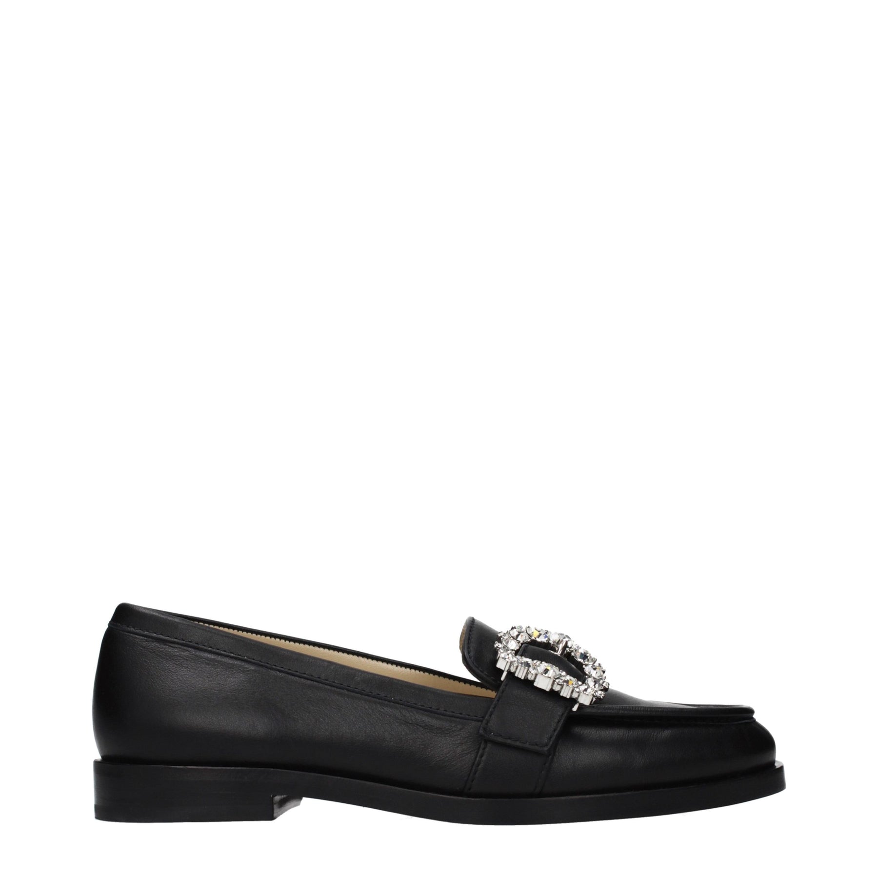 Jimmy Choo Black Leather Slip-On Loafers | Regal Royce