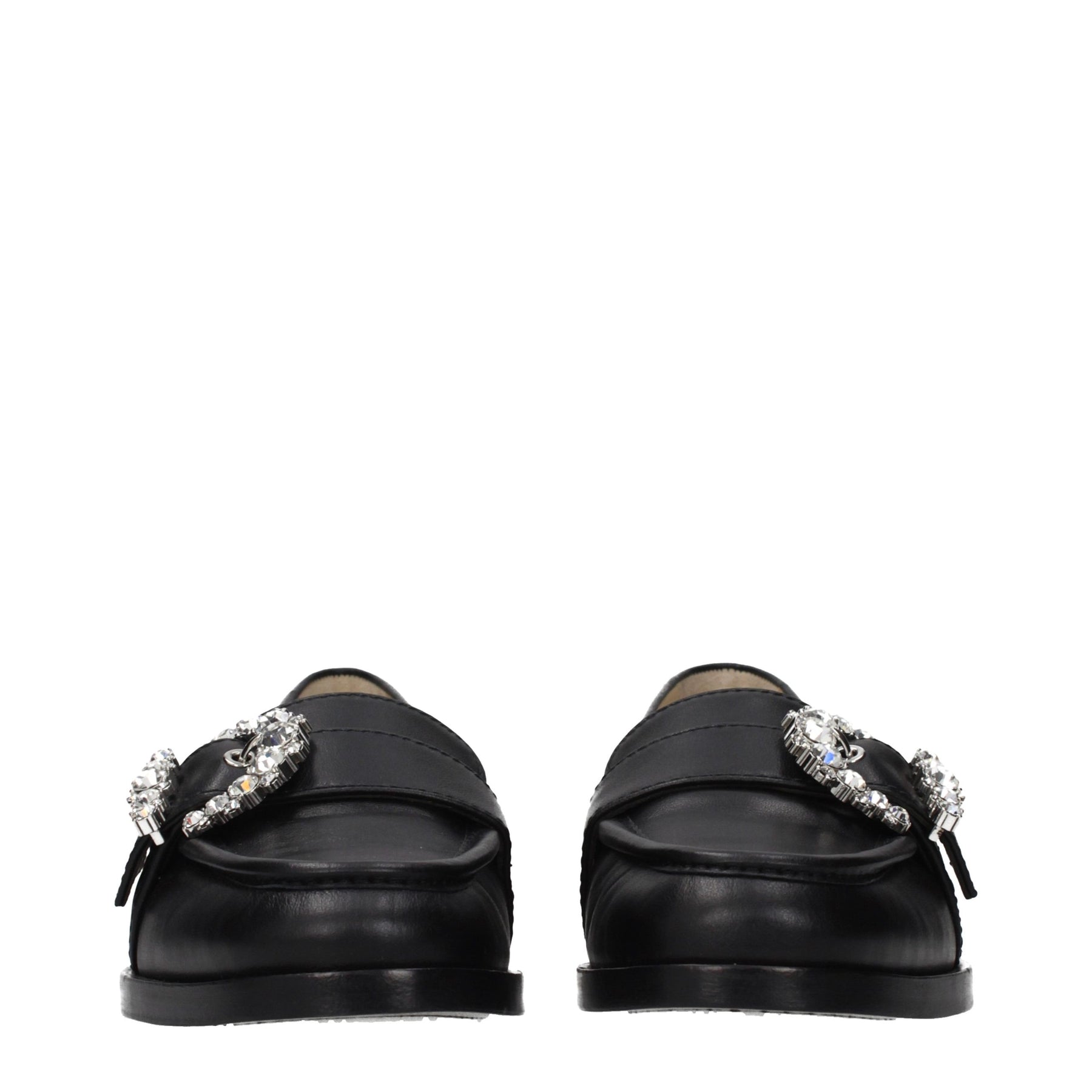 Jimmy Choo Black Leather Slip-On Loafers | Regal Royce
